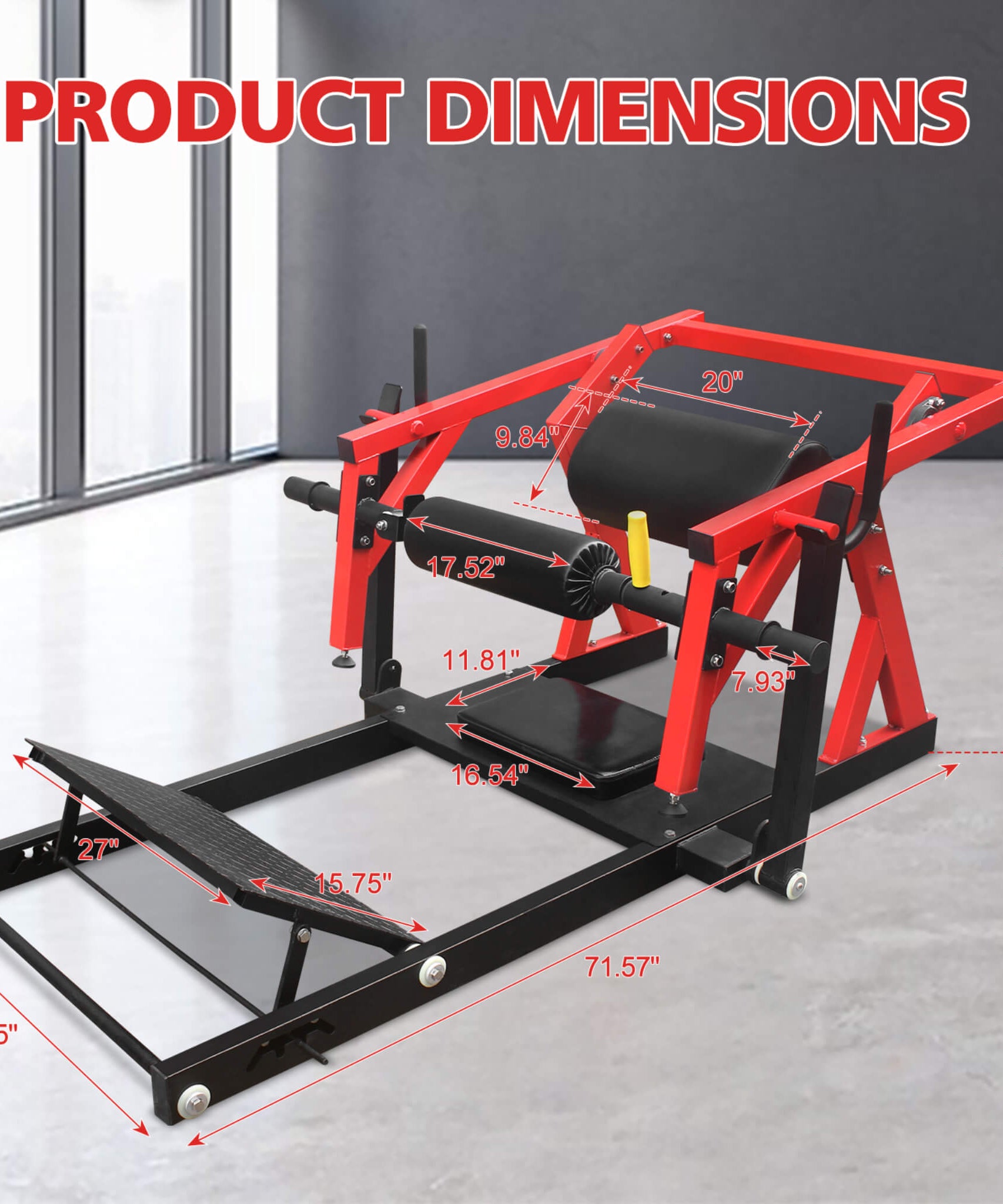 Rovix Heavy-Duty High Strength Steel Hip Thruster With Non-Slip Handles And Comfortable Foam Paddings (SAK92581)