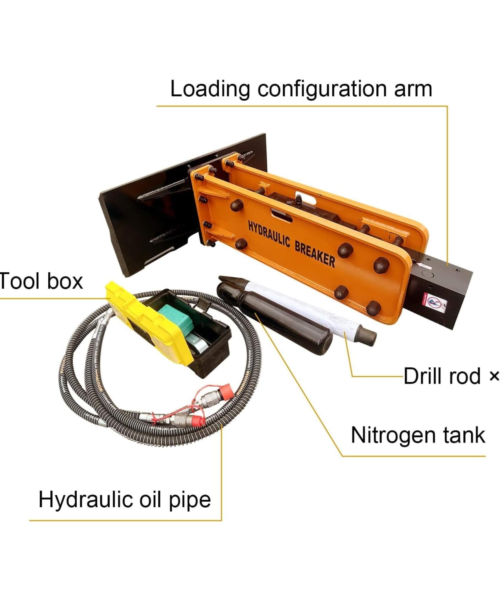 Heavy-Duty Hydraulic Hammer Skid Steer Attachment (SAK39715)
