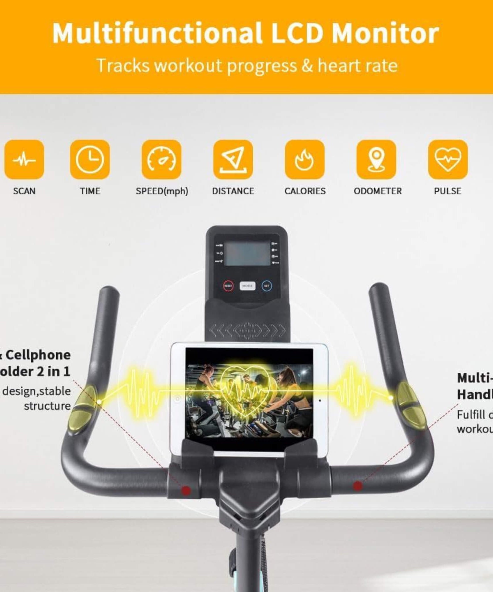 IFast Heavy-Duty Indoor Smart Stationary Fitness Cardio Training Spin Bike For Home Gyms (SAK65195)
