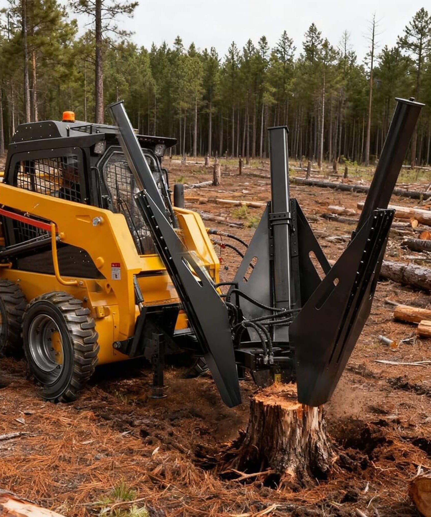 Heavy-Duty Industrial 3-Blade Tree Spade Transplanter Skid Steer Attachment (SAK50296)