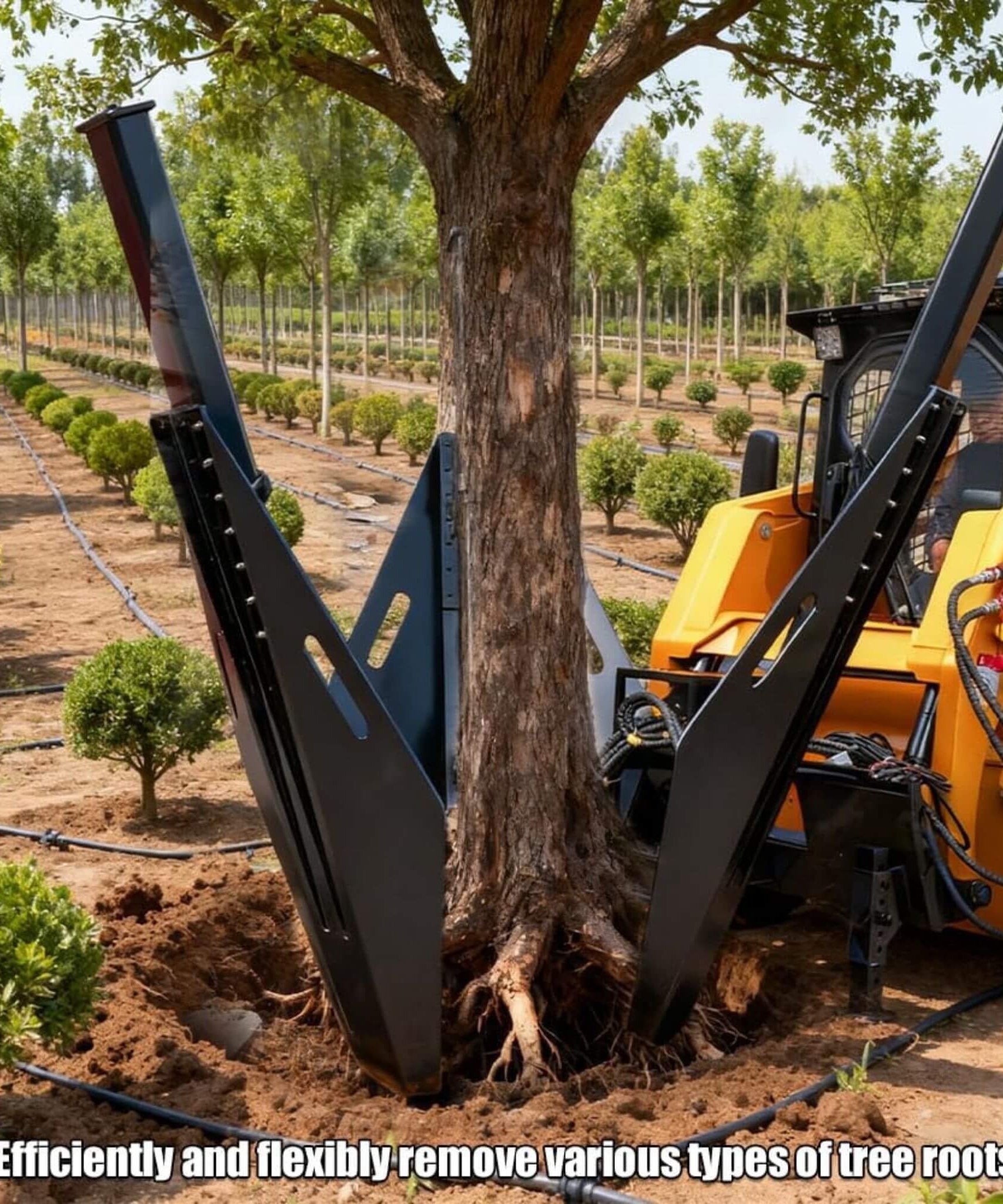 Heavy-Duty Industrial 3-Blade Tree Spade Transplanter Skid Steer Attachment (SAK50296)