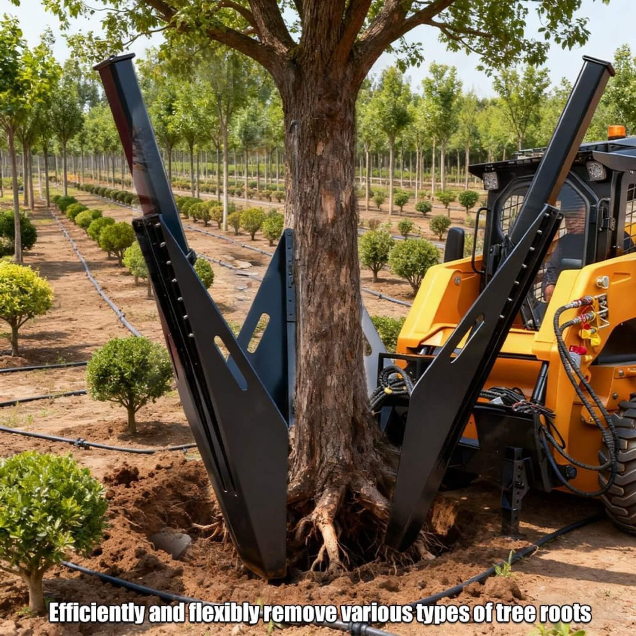 Heavy-Duty Industrial 3-Blade Tree Spade Transplanter Skid Steer Attachment (SAK50296)