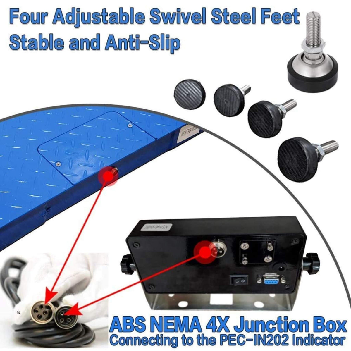 Heavy-Duty Industrial Digital Floor Scale With NETP Indicator (SAK69825)