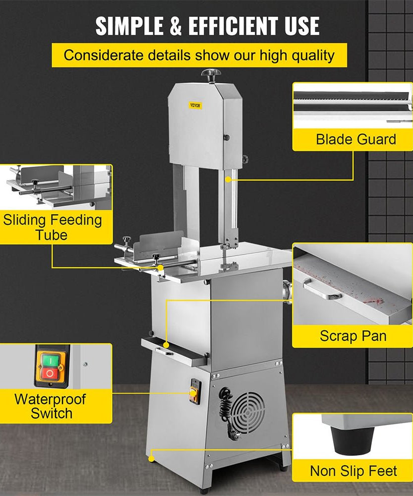 Heavy-Duty Industrial Electric Meat Bandsaw Bone Cutting Machine, 550W (SAK47410)