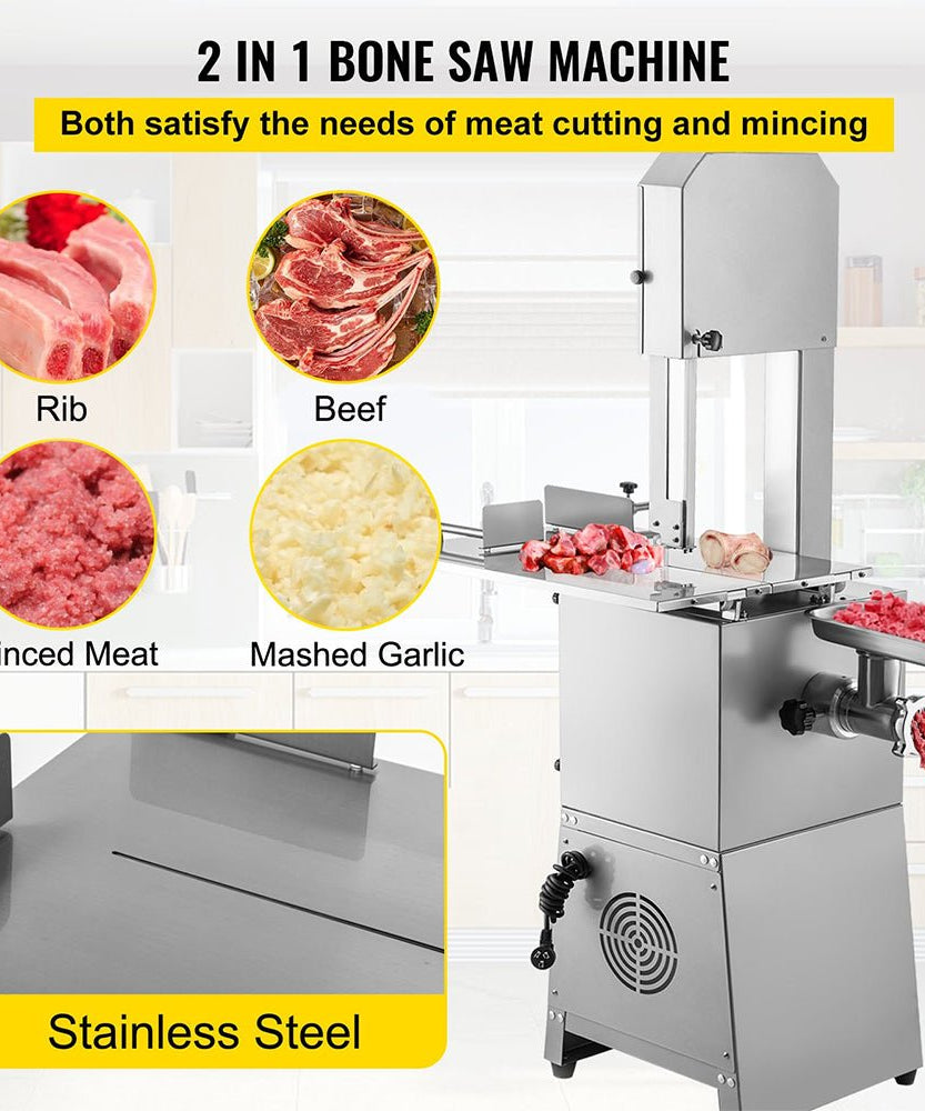 Heavy-Duty Industrial Electric Meat Bandsaw Bone Cutting Machine, 550W (SAK47410)