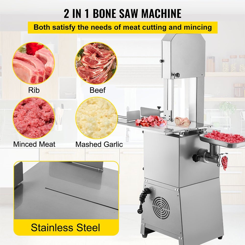 Heavy-Duty Industrial Electric Meat Bandsaw Bone Cutting Machine, 550W (SAK47410)