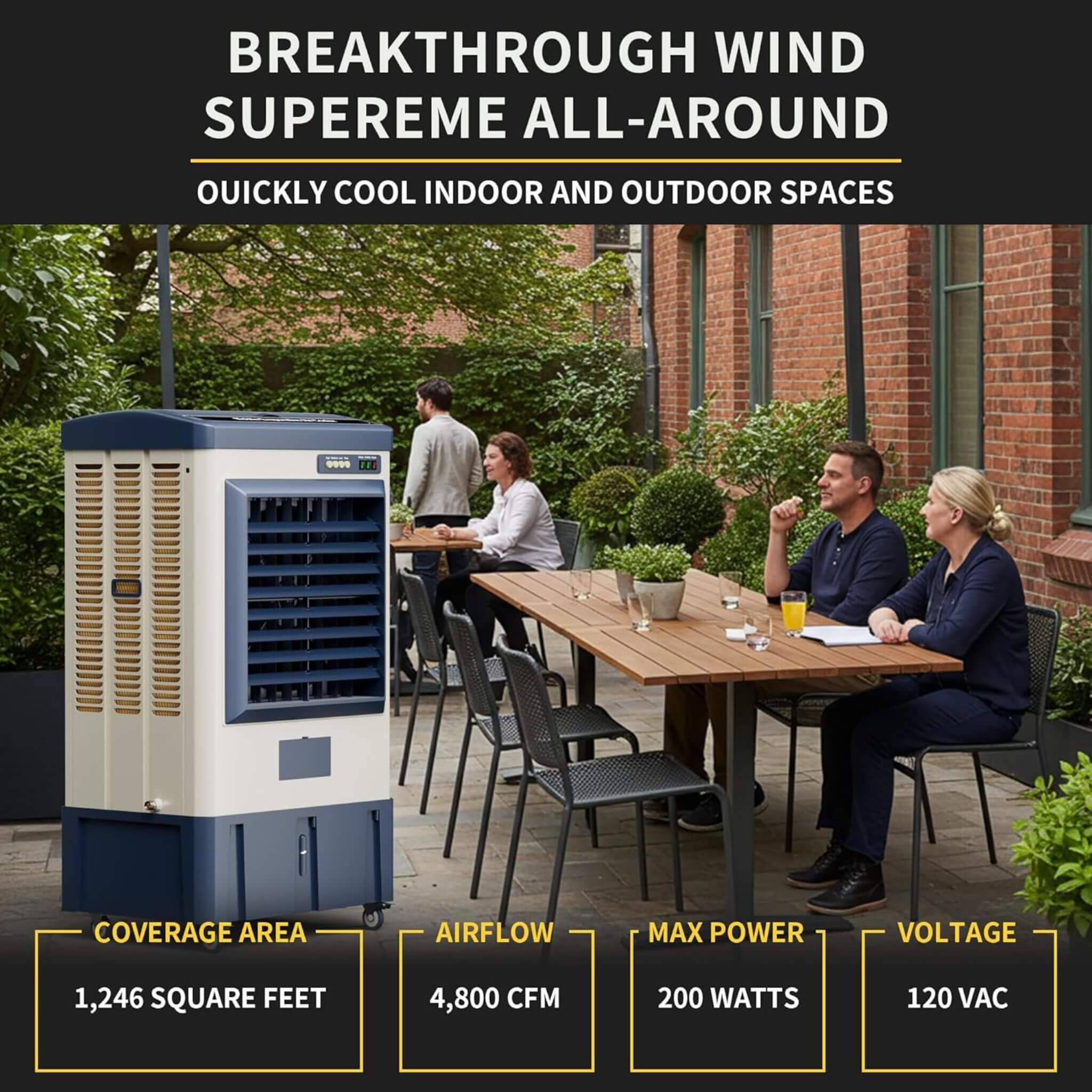 Heavy-Duty Industrial Outdoor Swamp Cooling Fan With Continuous Auto Fill (SAK94618)