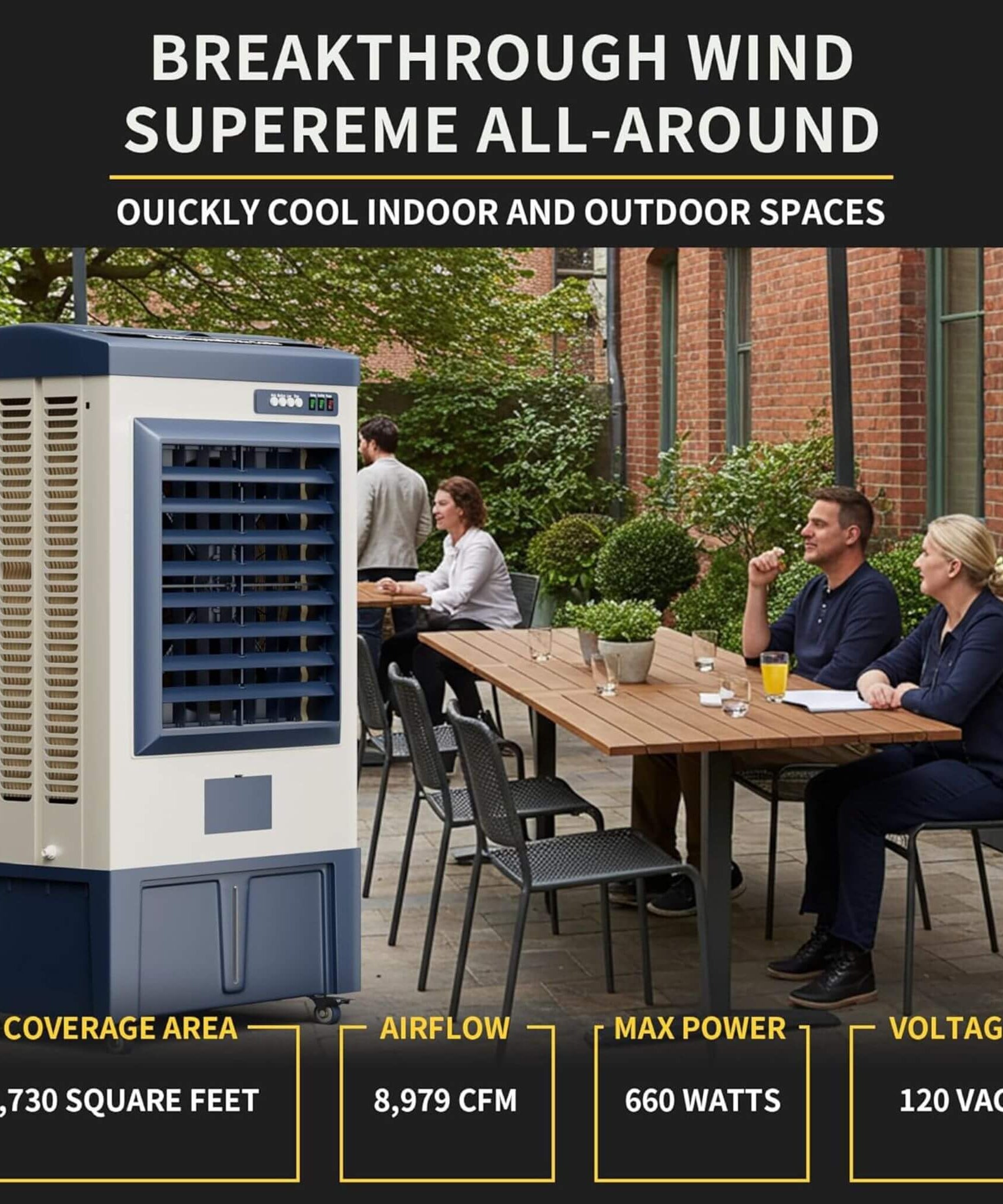 Heavy-Duty Industrial Outdoor Swamp Cooling Fan With Continuous Auto Fill (SAK94618)