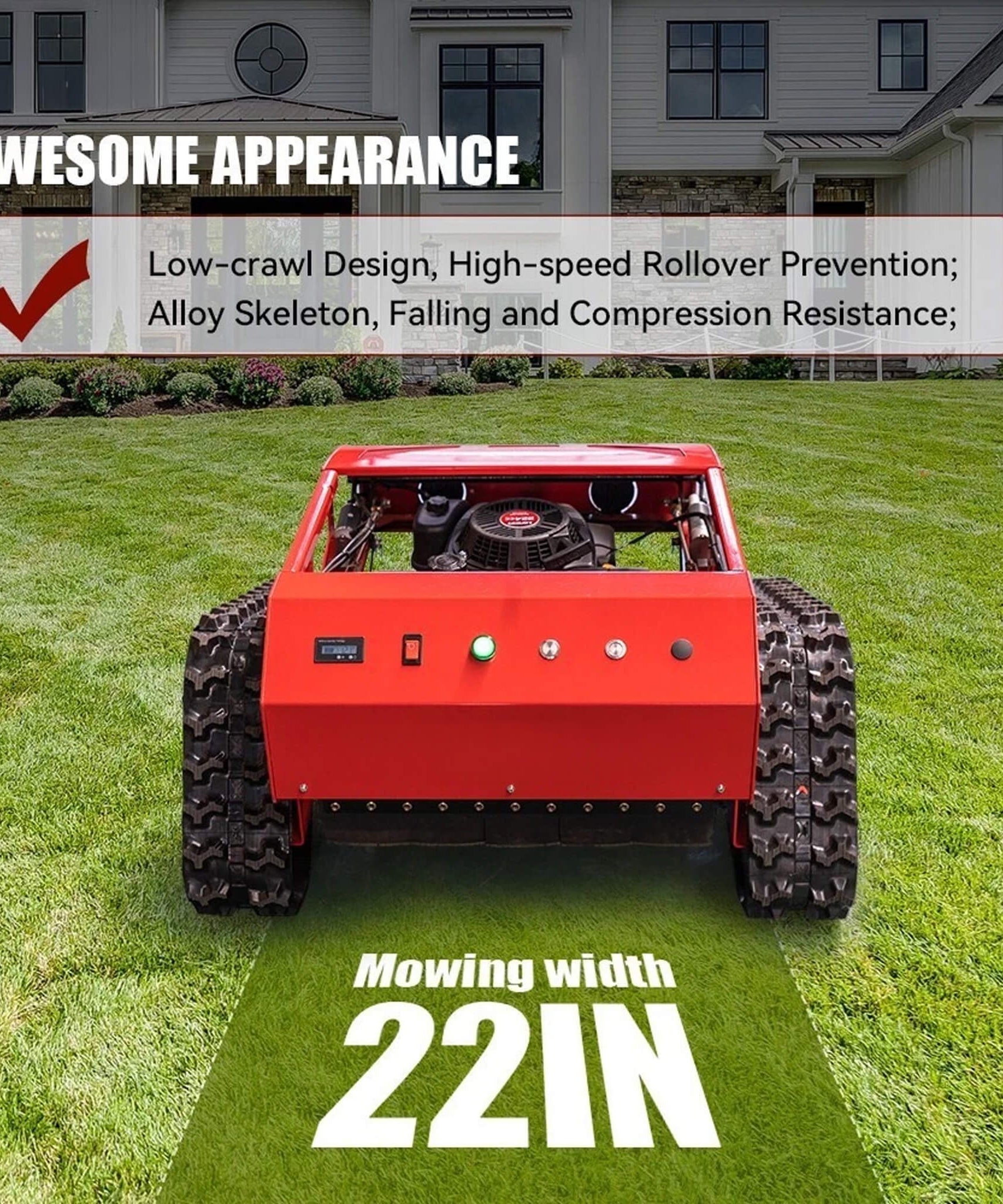 Heavy-Duty Industrial Remote-Controlled Lawn Mower With Adjustable Cutting Height (SAK71239)