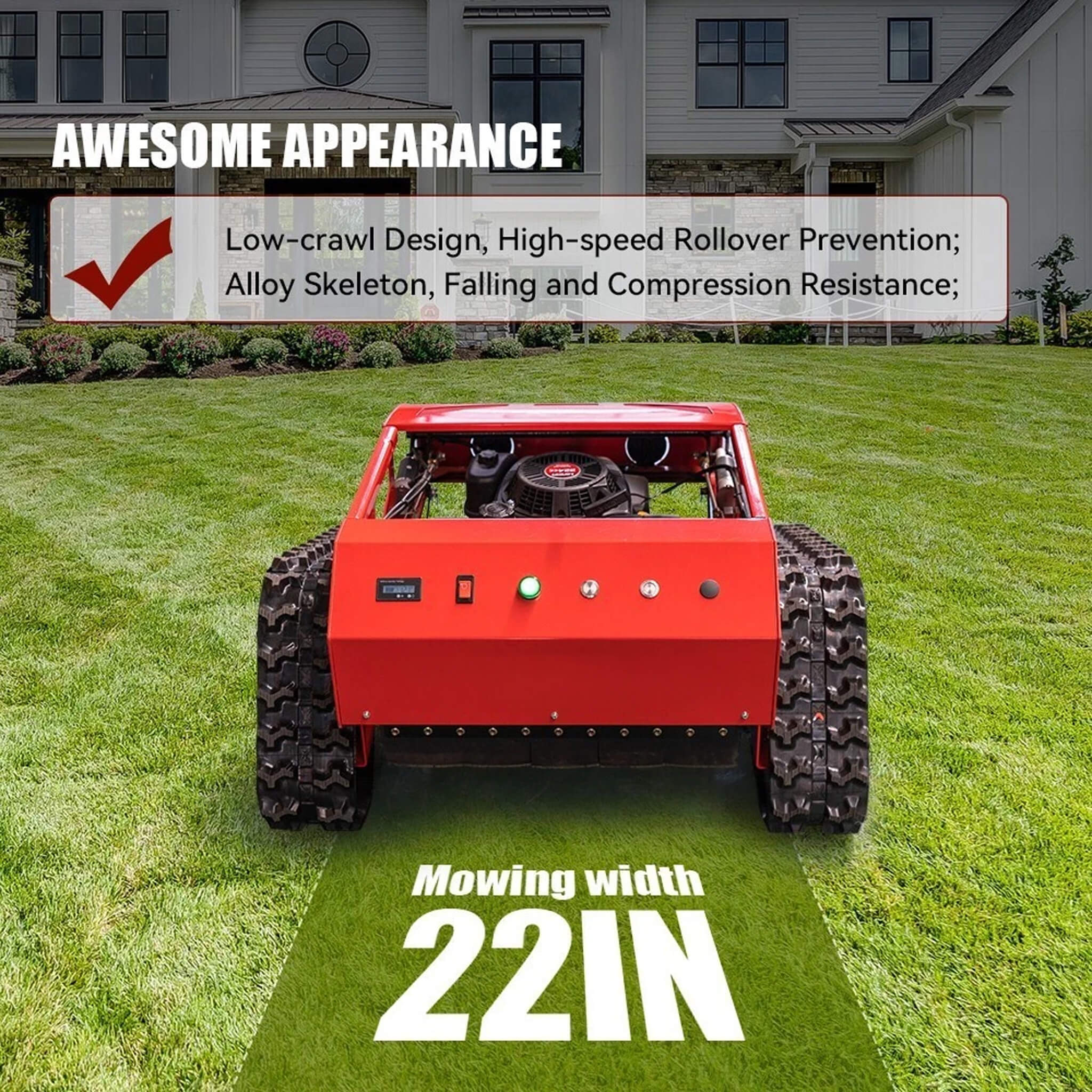 Heavy-Duty Industrial Remote-Controlled Lawn Mower With Adjustable Cutting Height (SAK71239)