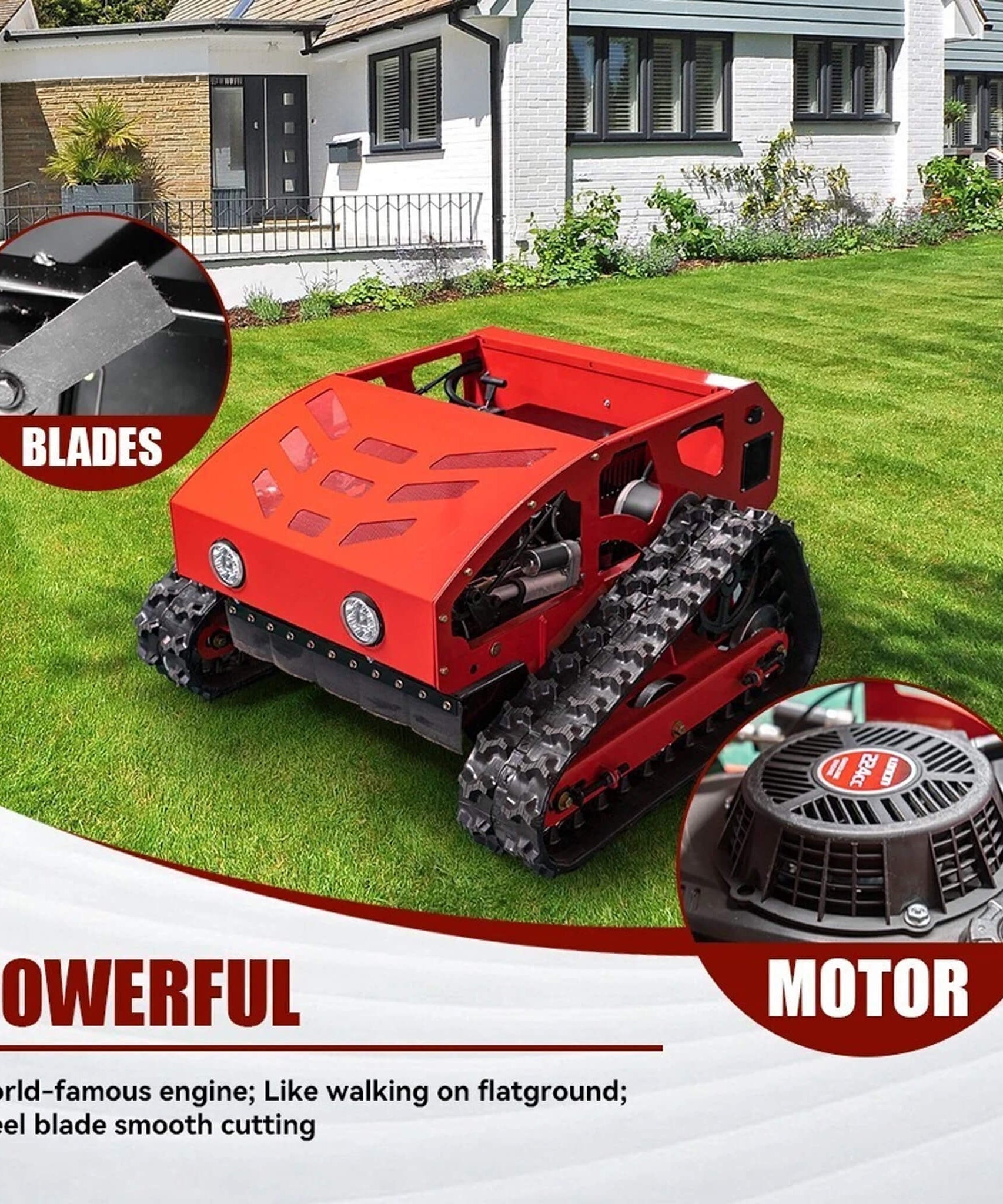 Heavy-Duty Industrial Remote-Controlled Lawn Mower With Adjustable Cutting Height (SAK71239)
