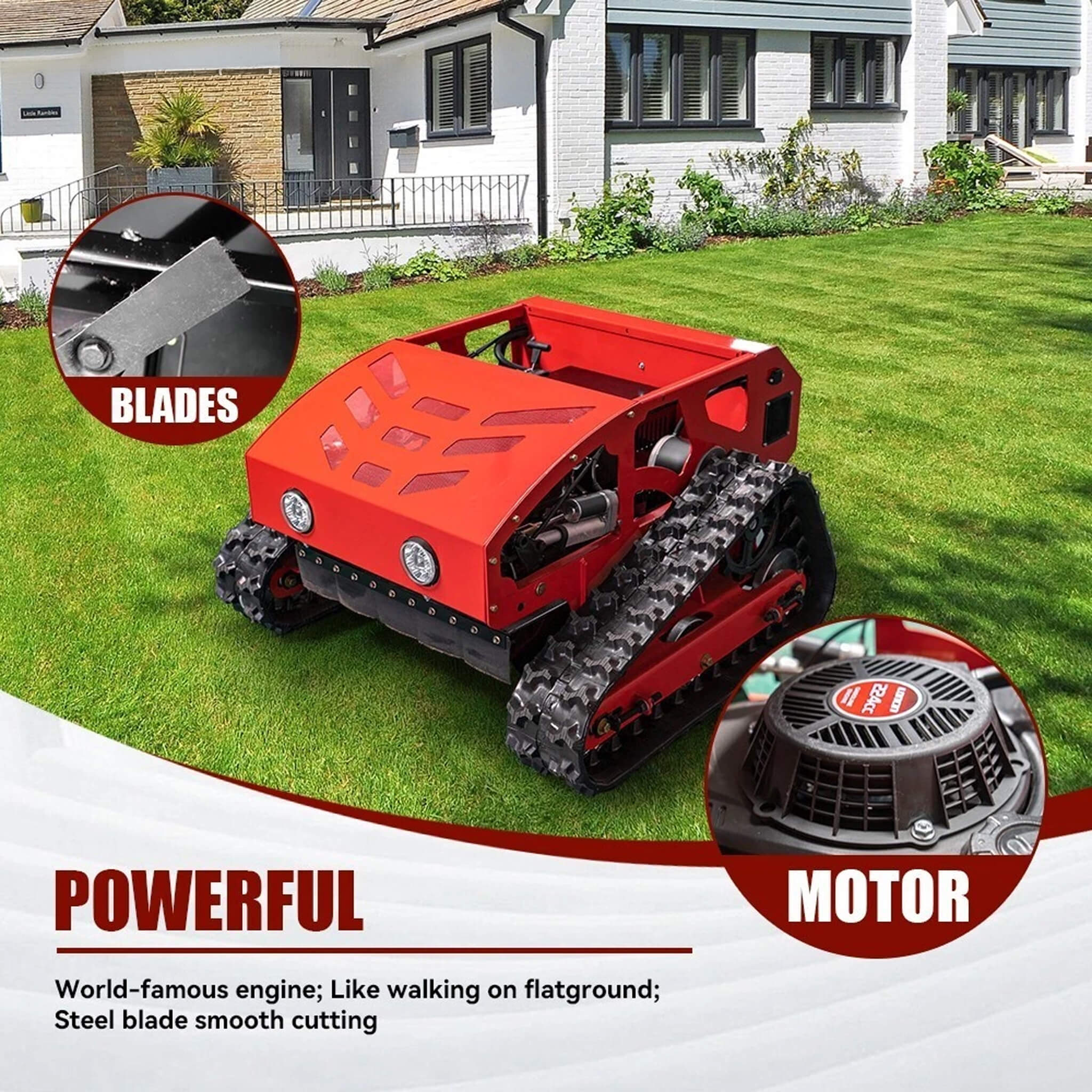 Heavy-Duty Industrial Remote-Controlled Lawn Mower With Adjustable Cutting Height (SAK71239)