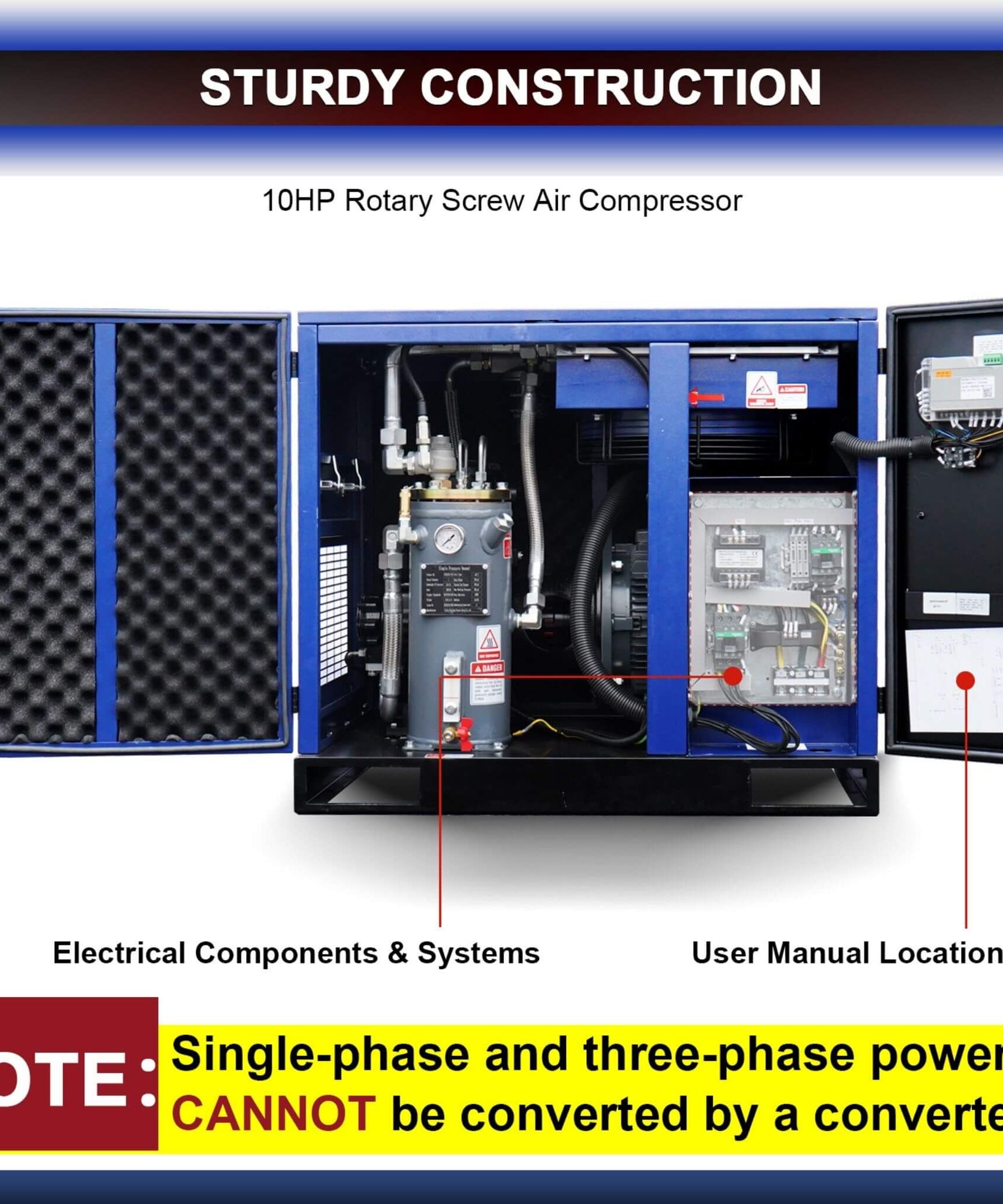 Heavy-Duty Industrial Rotary Screw Air Compressor (SAK04891)
