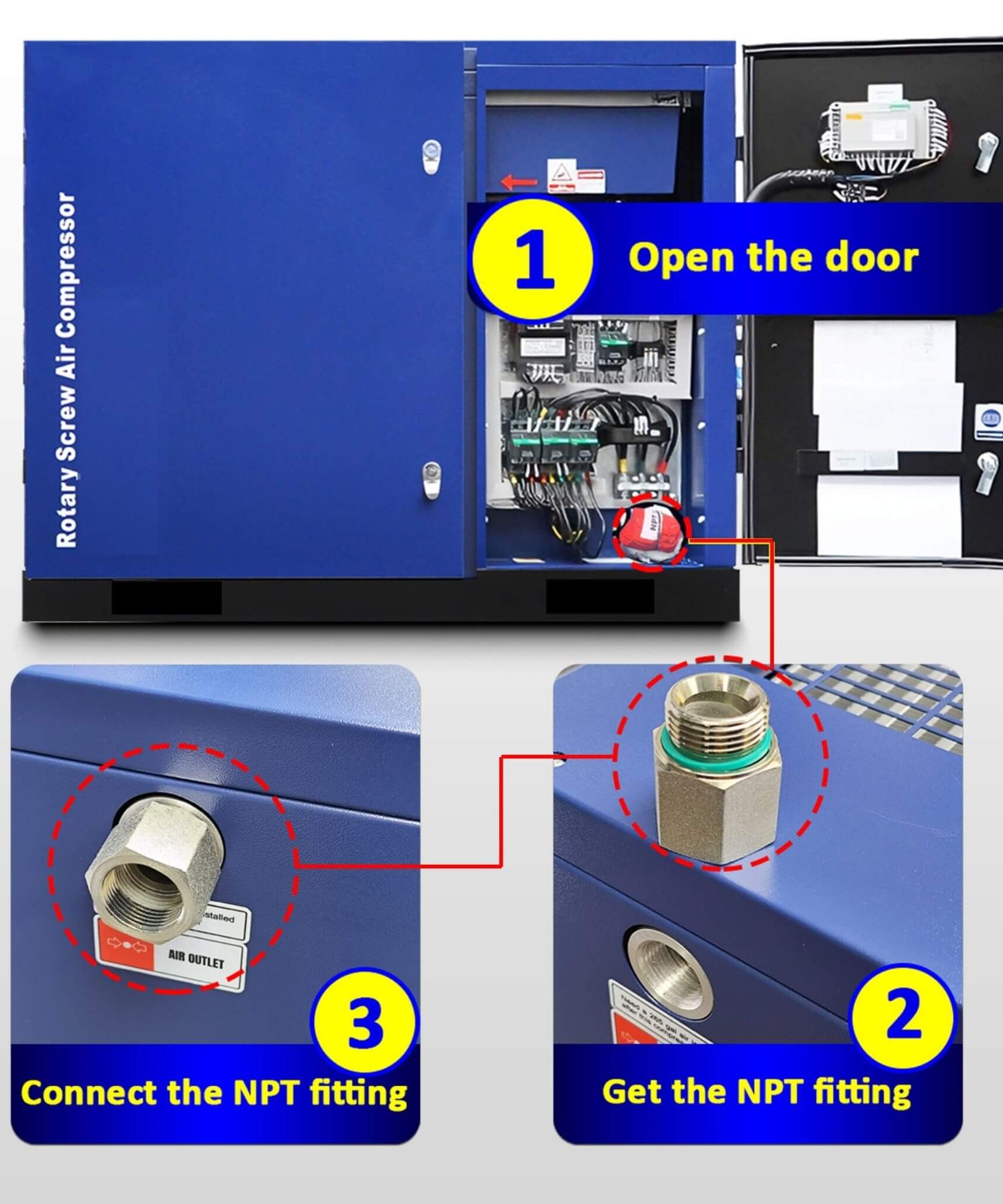 Heavy-Duty Industrial Rotary Screw Air Compressor (SAK04891)