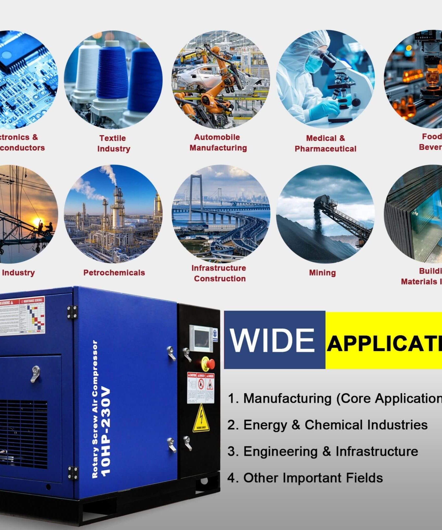 Heavy-Duty Industrial Rotary Screw Air Compressor (SAK04891)