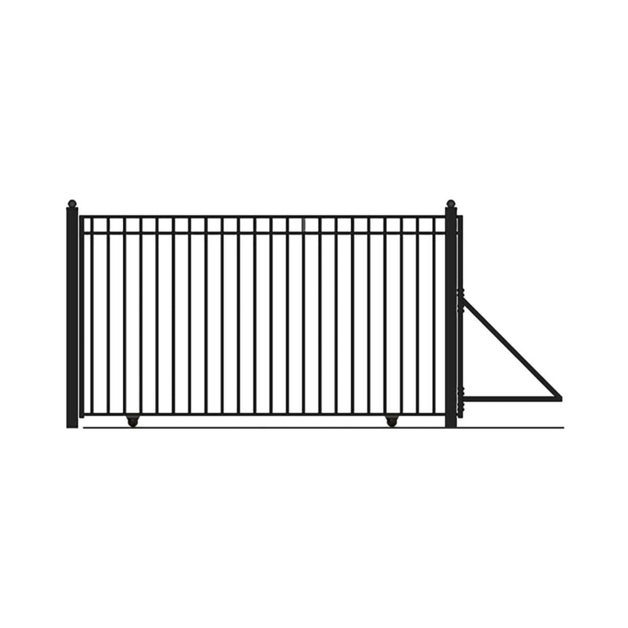 [12-30FT] Heavy-Duty Madrid-Style Premium Steel Sliding Driveway Gate (SAK23857)