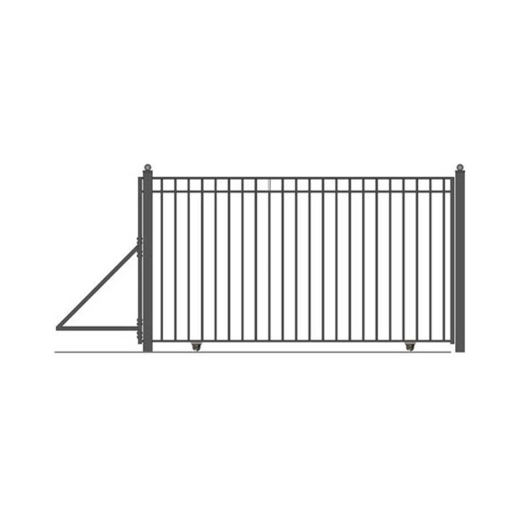 [12-30FT] Heavy-Duty Madrid-Style Premium Steel Sliding Driveway Gate (SAK23857)