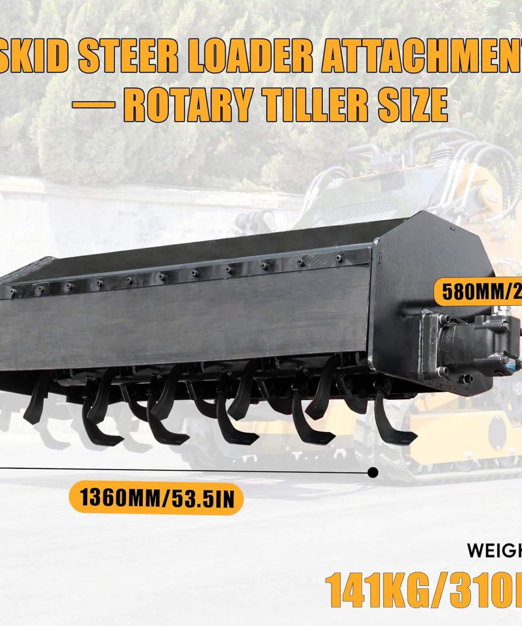Heavy-Duty Mini Loader Rotary Tiller Skid Steer Attachment (SAK93265)