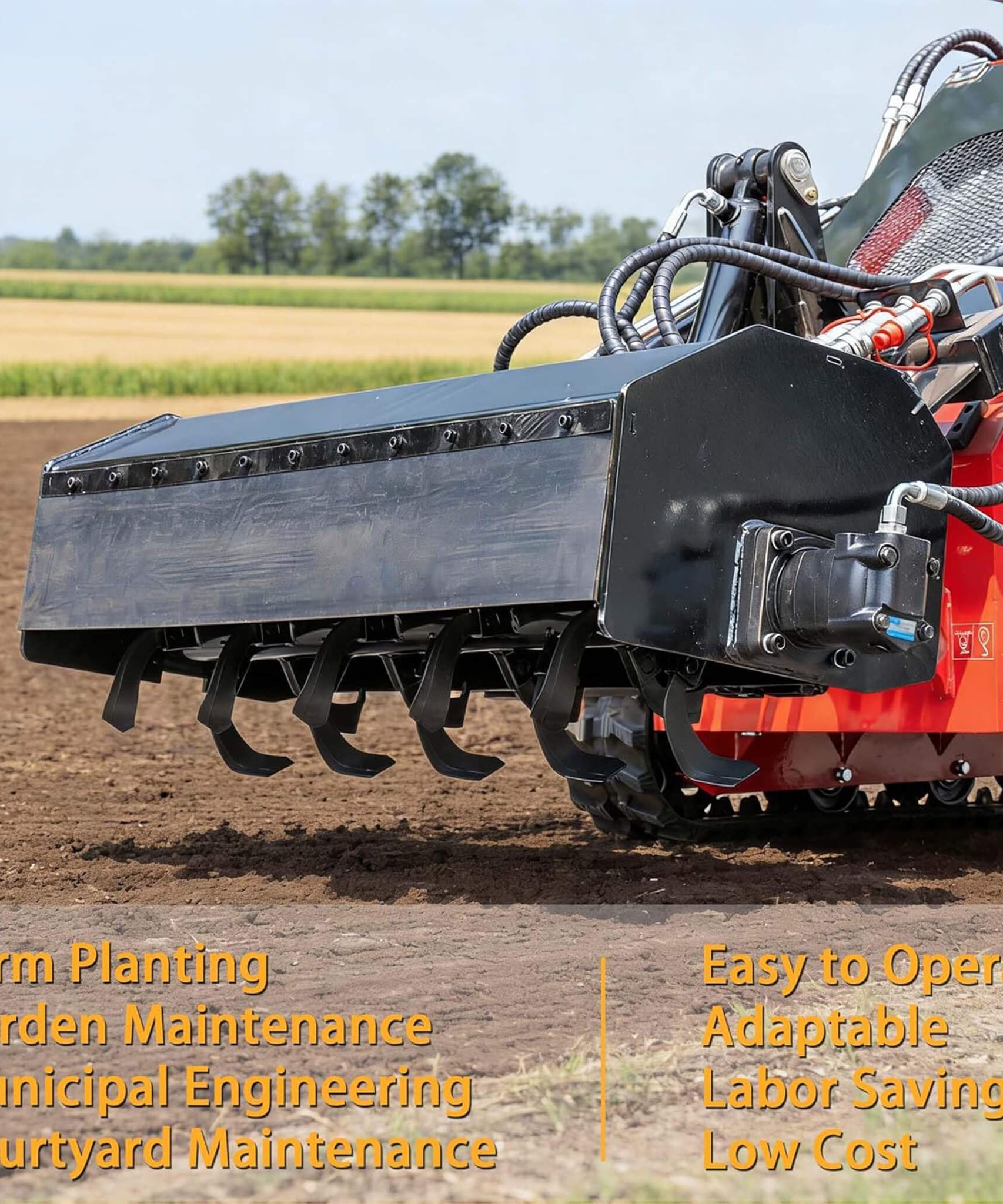 Heavy-Duty Mini Loader Rotary Tiller Skid Steer Attachment (SAK93265)