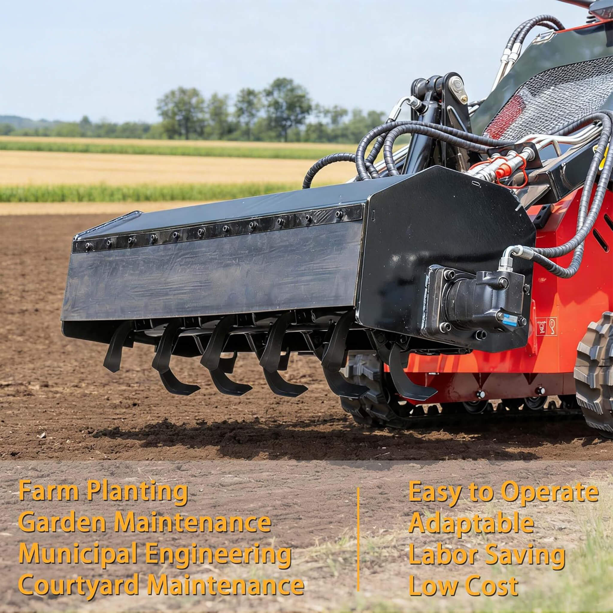 Heavy-Duty Mini Loader Rotary Tiller Skid Steer Attachment (SAK93265)