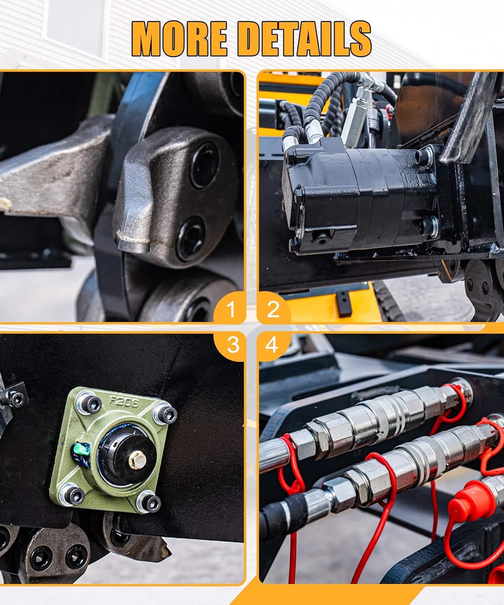 Heavy-Duty Mini Skid Steer Stump Grinder Attachment With Carbide Steel Teeth (SAK57481)