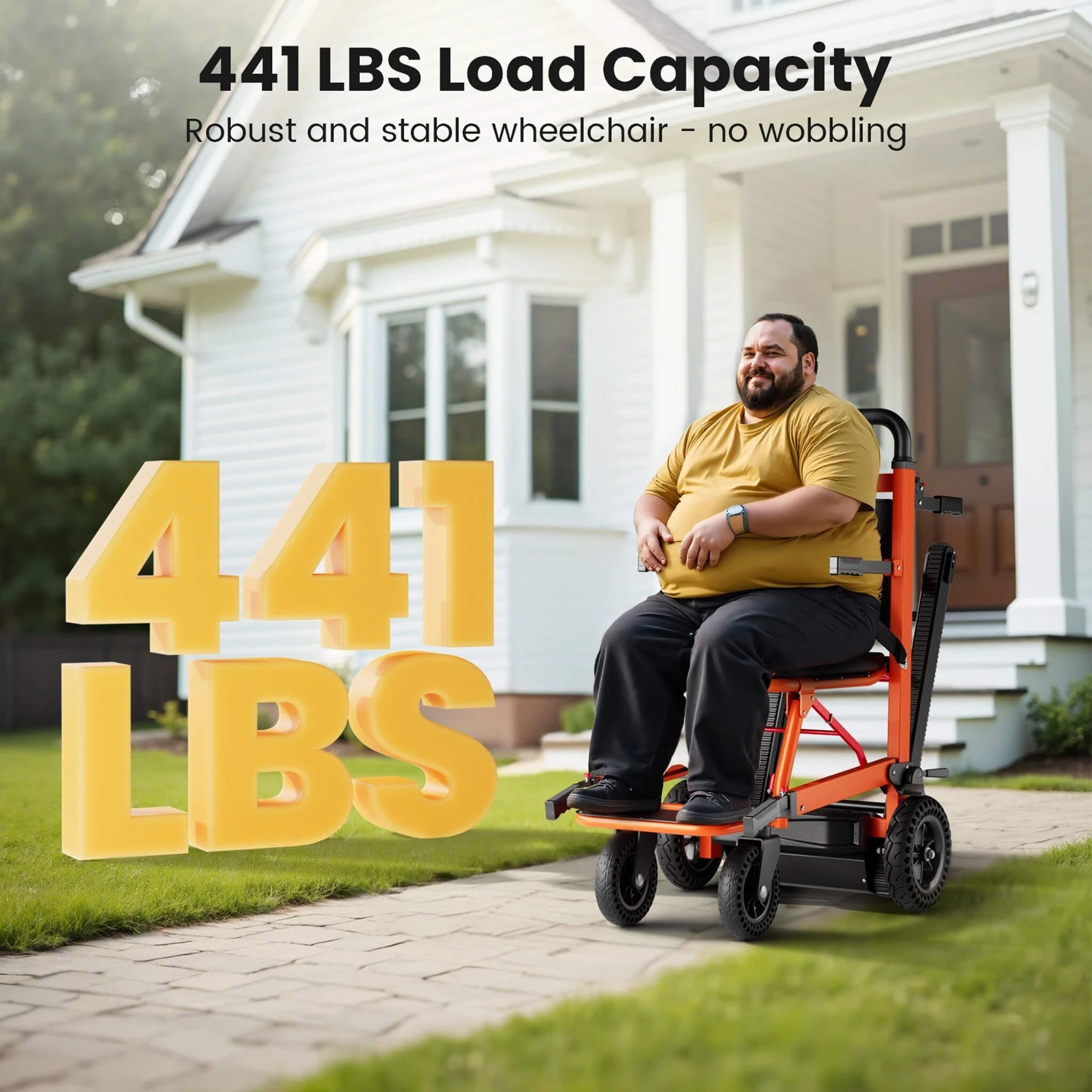 Motivo Heavy-Duty 440LBS Motorized Stair Climbing Wheelchair [FDA-Approved] (SAK47103)