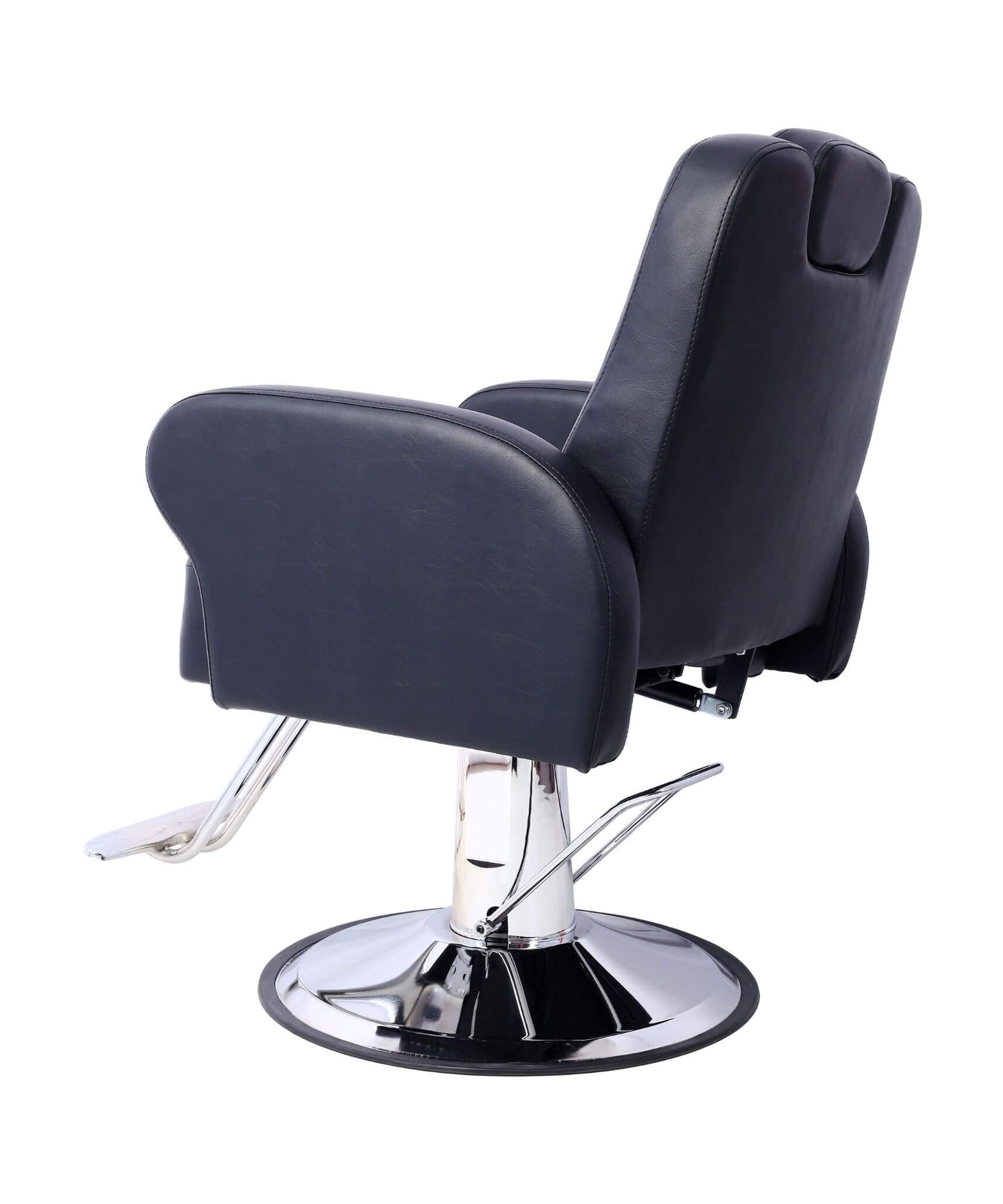 Heavy-Duty Multifunctional PU Leather Reclining Hydraulic Barber Chair W/ Chrome Steel Base (SAK35719)
