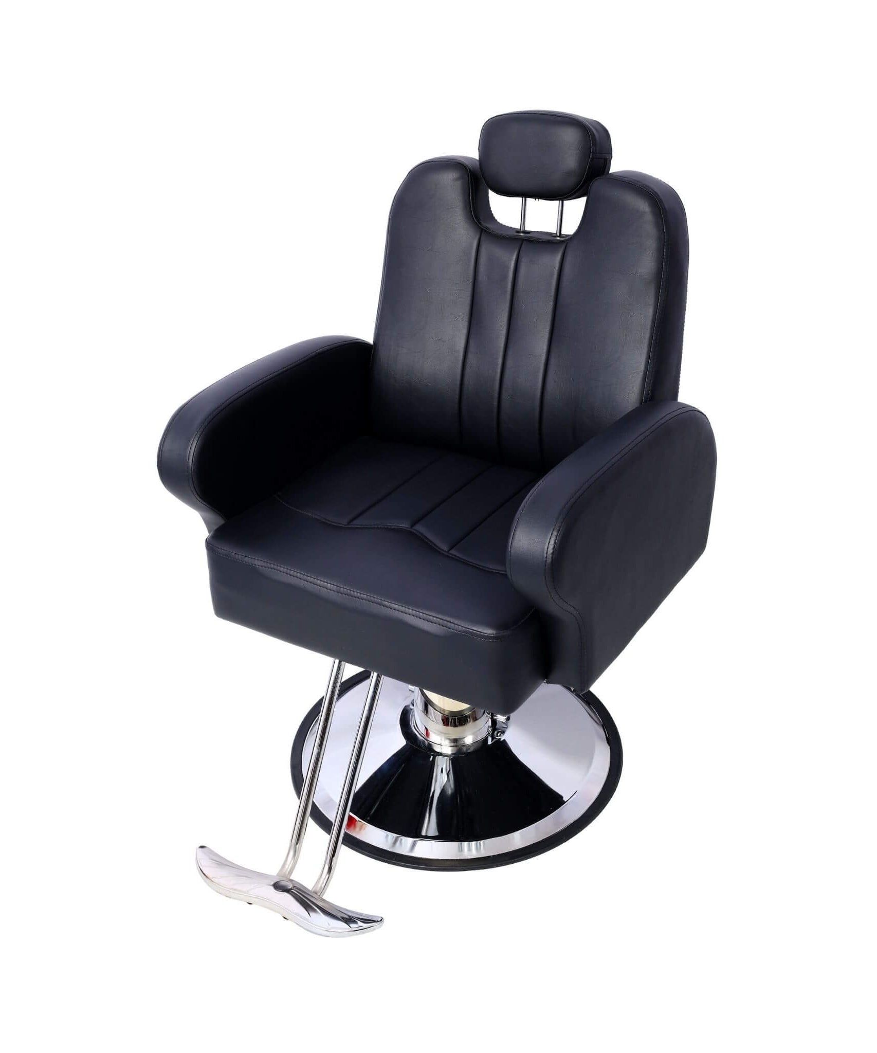 Heavy-Duty Multifunctional PU Leather Reclining Hydraulic Barber Chair W/ Chrome Steel Base (SAK35719)