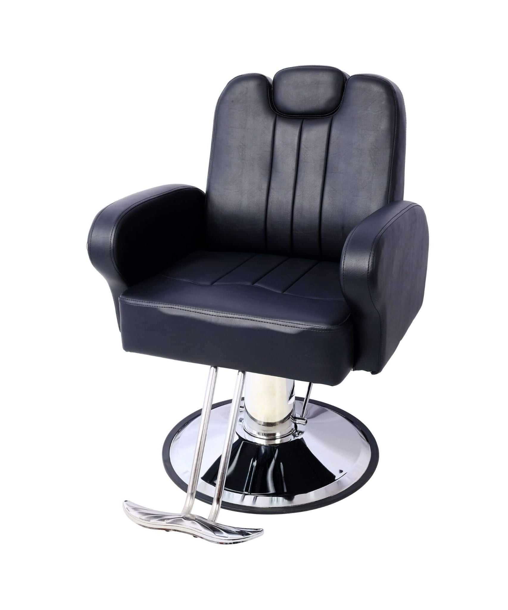 Heavy-Duty Multifunctional PU Leather Reclining Hydraulic Barber Chair W/ Chrome Steel Base (SAK35719)