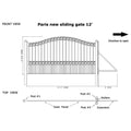 [12-18FT] Heavy-Duty Paris-Style Premium Steel Sliding Driveway Gate (SAK14850)