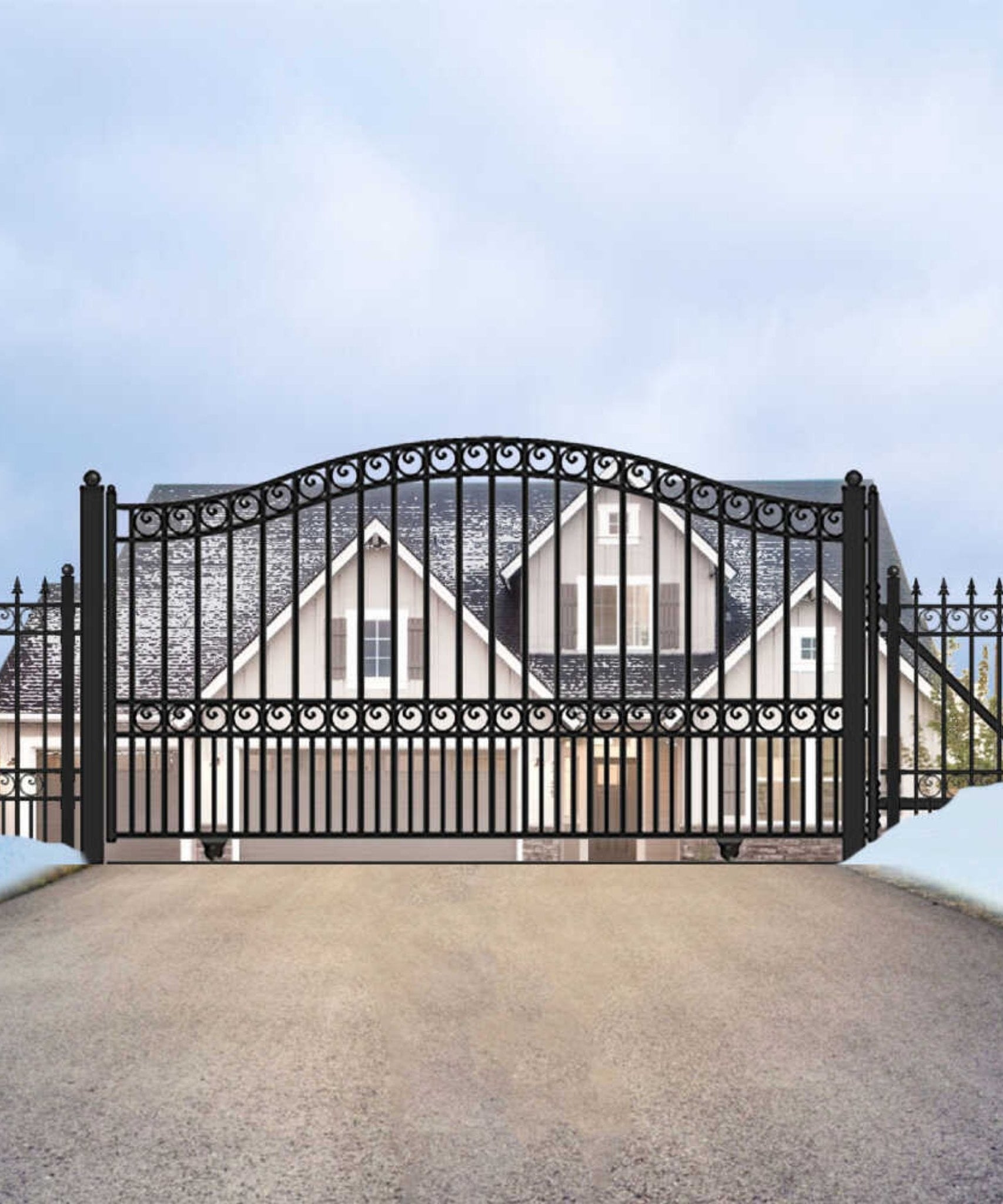 [12-18FT] Heavy-Duty Paris-Style Premium Steel Sliding Driveway Gate (SAK14850)