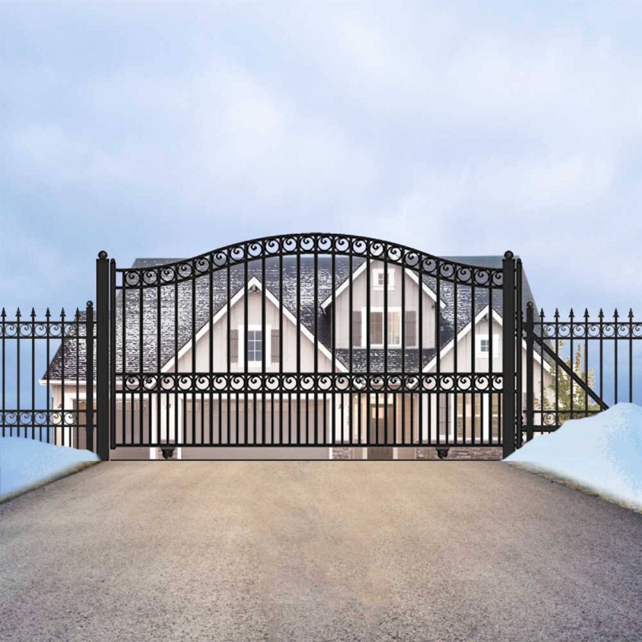 [12-18FT] Heavy-Duty Paris-Style Premium Steel Sliding Driveway Gate (SAK14850)