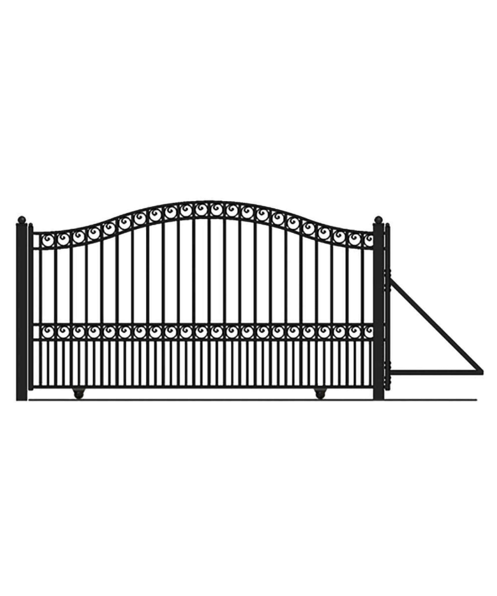[12-18FT] Heavy-Duty Paris-Style Premium Steel Sliding Driveway Gate (SAK14850)
