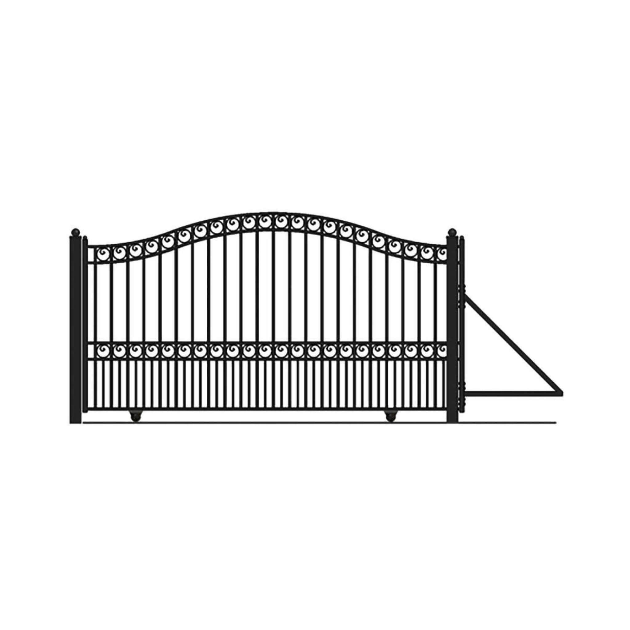 [12-18FT] Heavy-Duty Paris-Style Premium Steel Sliding Driveway Gate (SAK14850)
