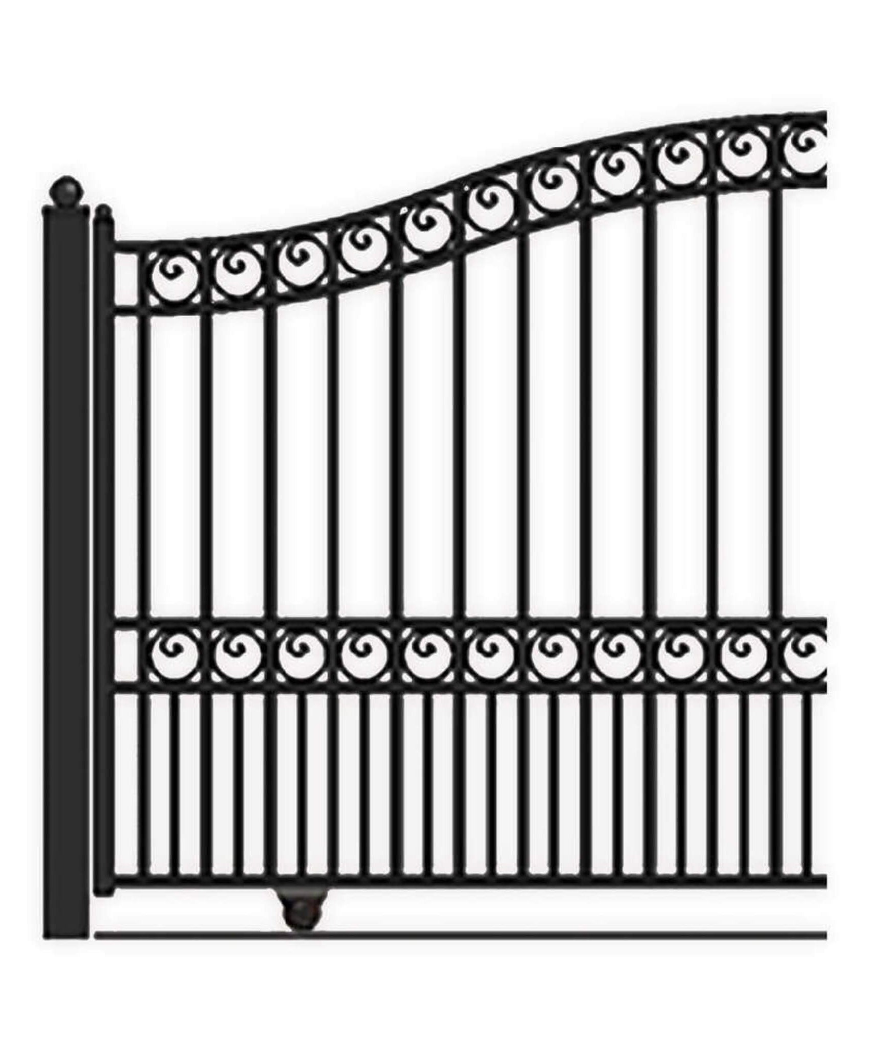 [12-18FT] Heavy-Duty Paris-Style Premium Steel Sliding Driveway Gate (SAK14850)