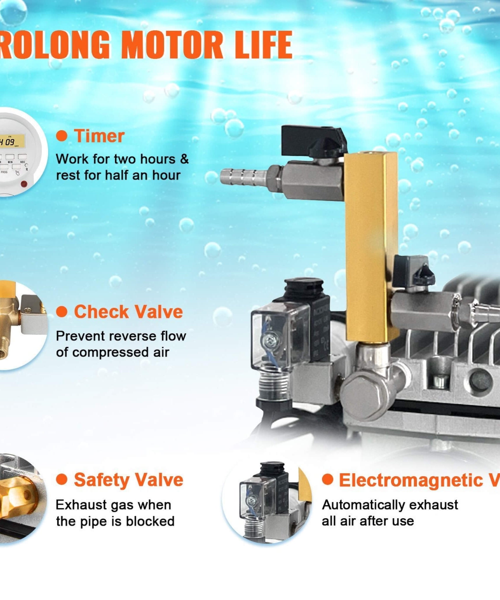 Heavy-Duty Pond Aerator Kit With Compressor, Diffusers And Weighted Tubing (SAK08795)