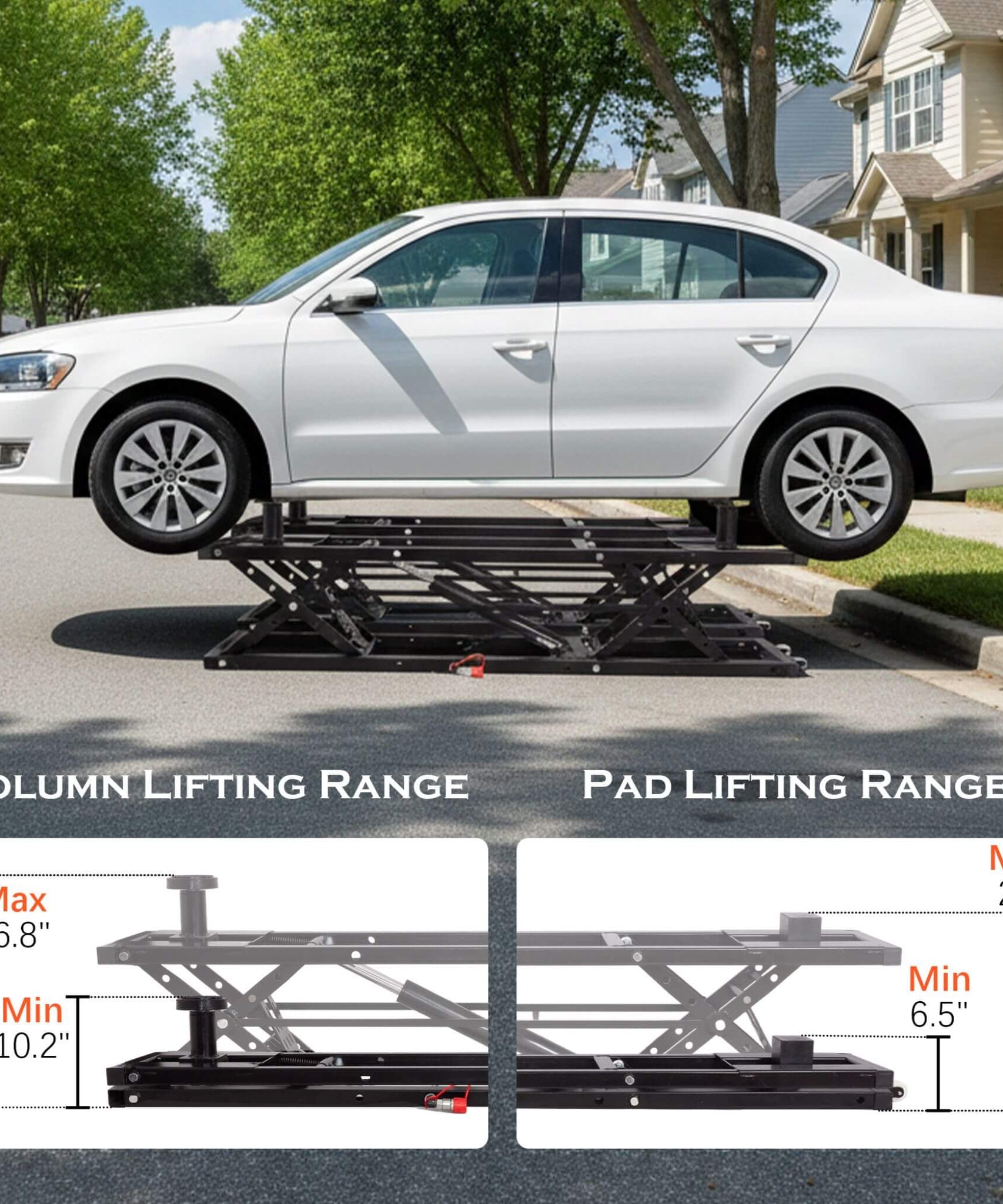 Heavy-Duty Portable 7000 LBS Car Lift Jack With Locking Levels (SAK10574)