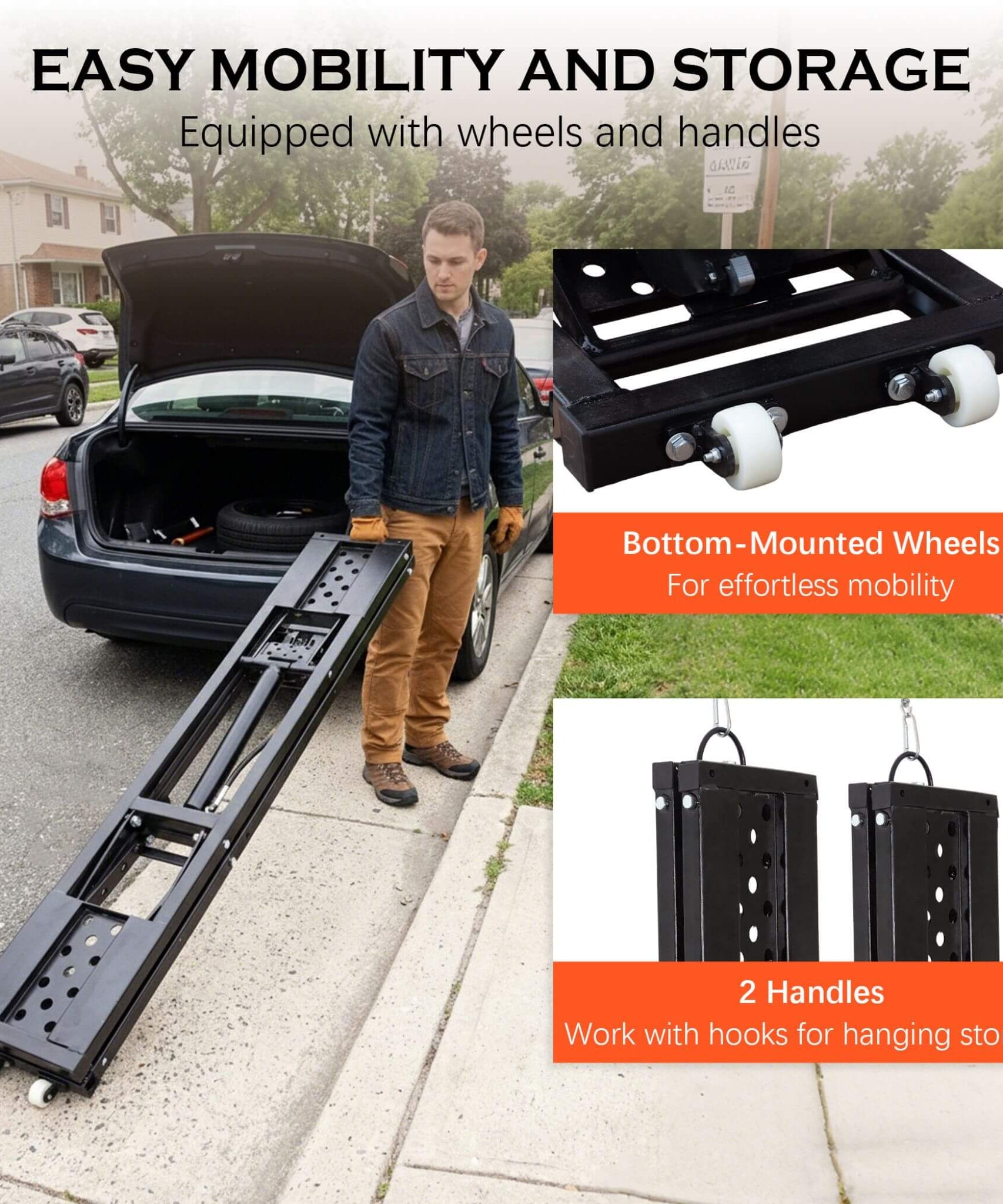Heavy-Duty Portable 7000 LBS Car Lift Jack With Locking Levels (SAK10574)