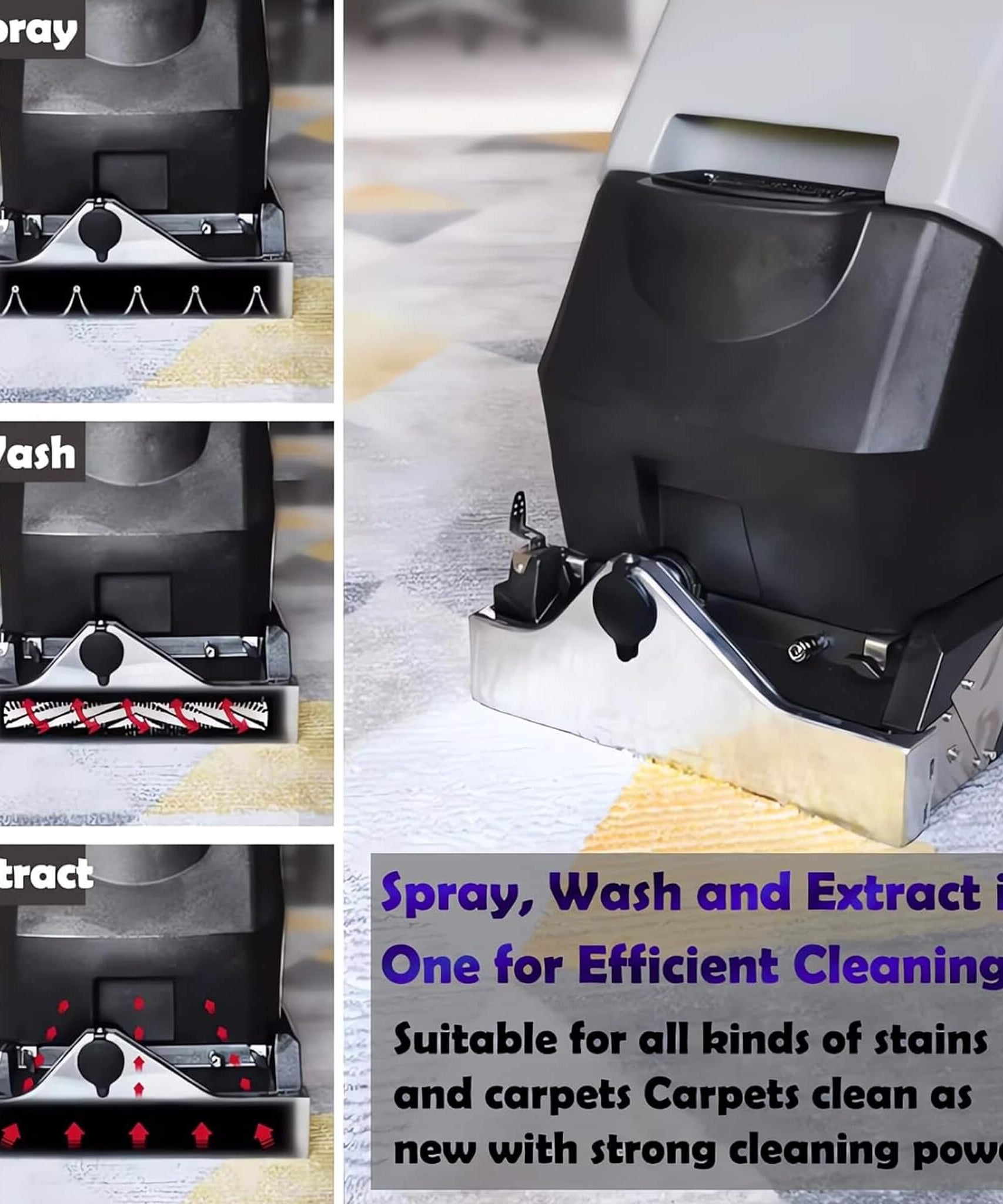 Heavy-Duty Portable Commercial 3-In-1 Wet Dry Carpet Cleaner (SAK76420)