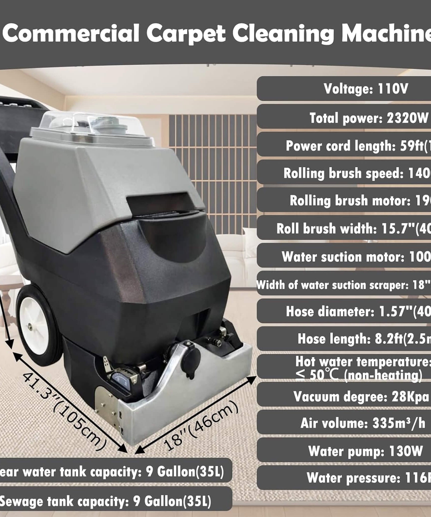 Heavy-Duty Portable Commercial 3-In-1 Wet Dry Carpet Cleaner (SAK76420)