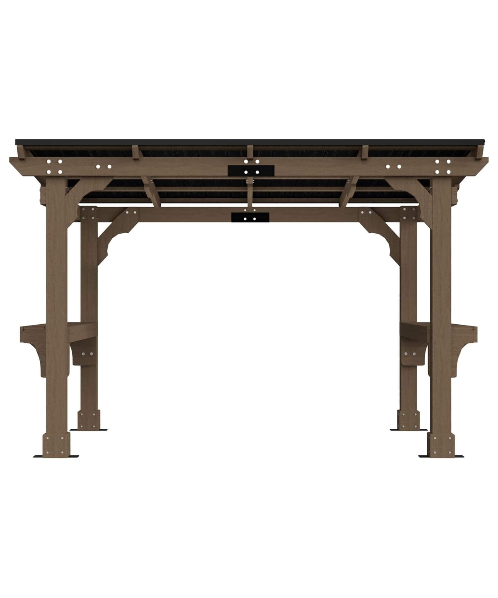 Alora Heavy-Duty Premium Wooden Grill Gazebo With Sloped Metal Roof (SAK61583)