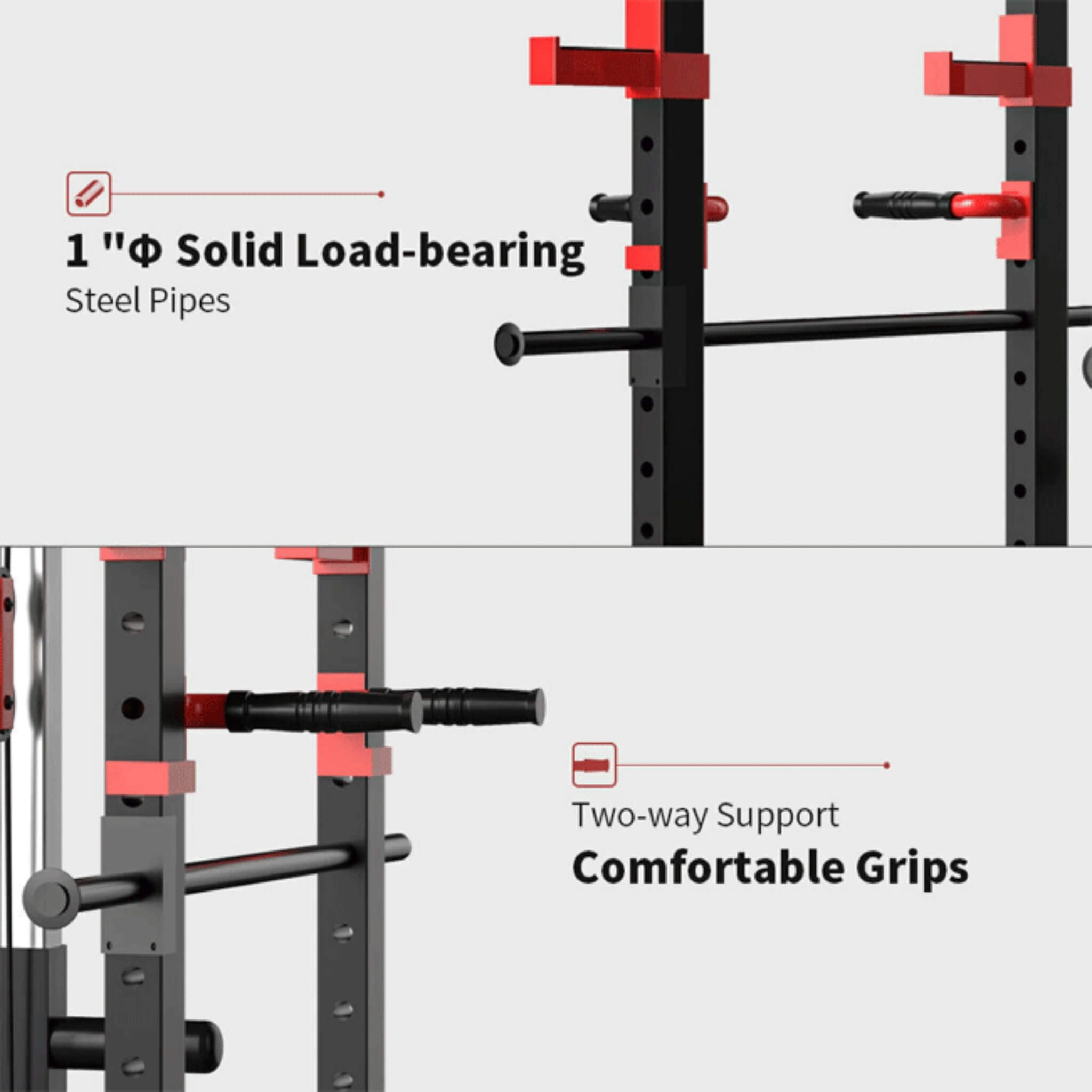 Rovix Heavy-Duty 1000LBS Professional Multi-Function Adjustable Power Cage Rack (SAK98149)