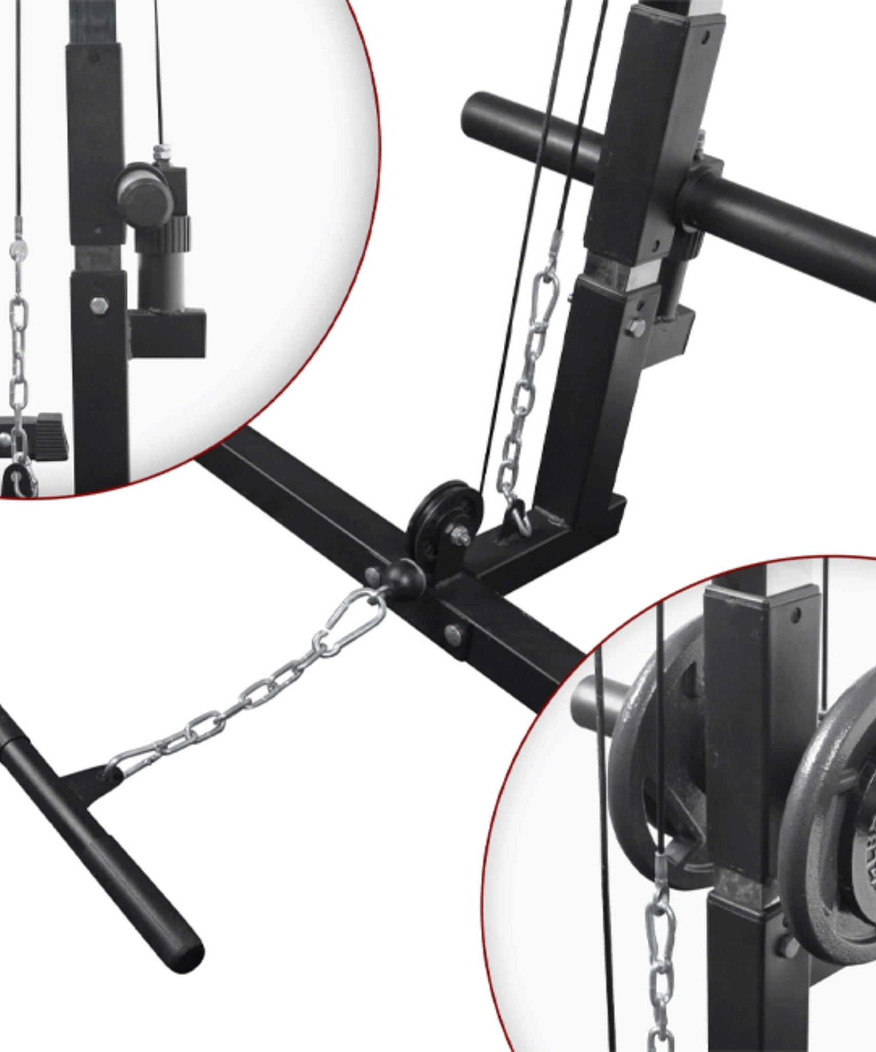 Rovix Heavy-Duty 1000LBS Professional Multi-Function Adjustable Power Cage Rack (SAK98149)