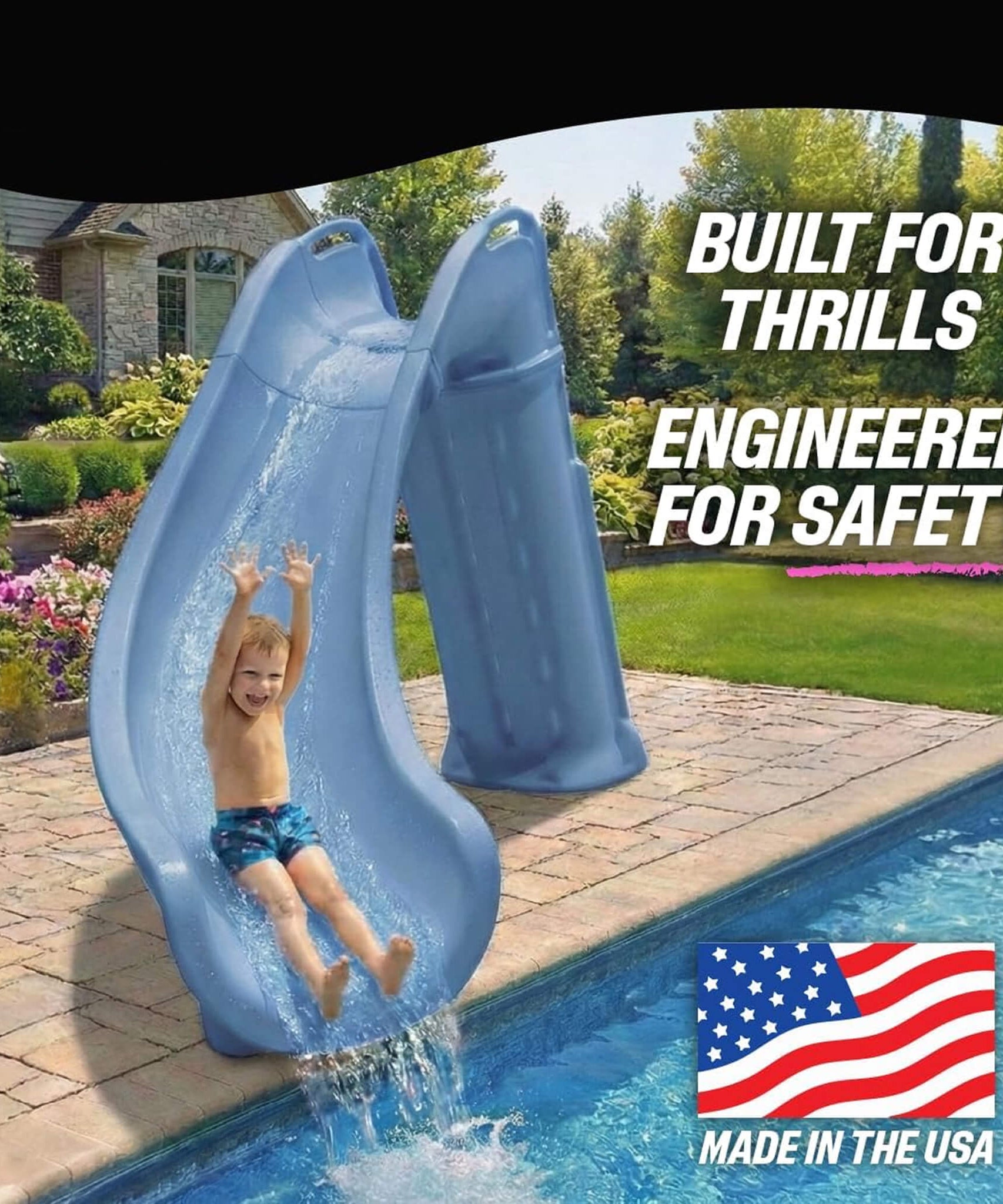Heavy-Duty Commercial Reinforced Leak-Proof Waterslide With Handrails (SAK93157)