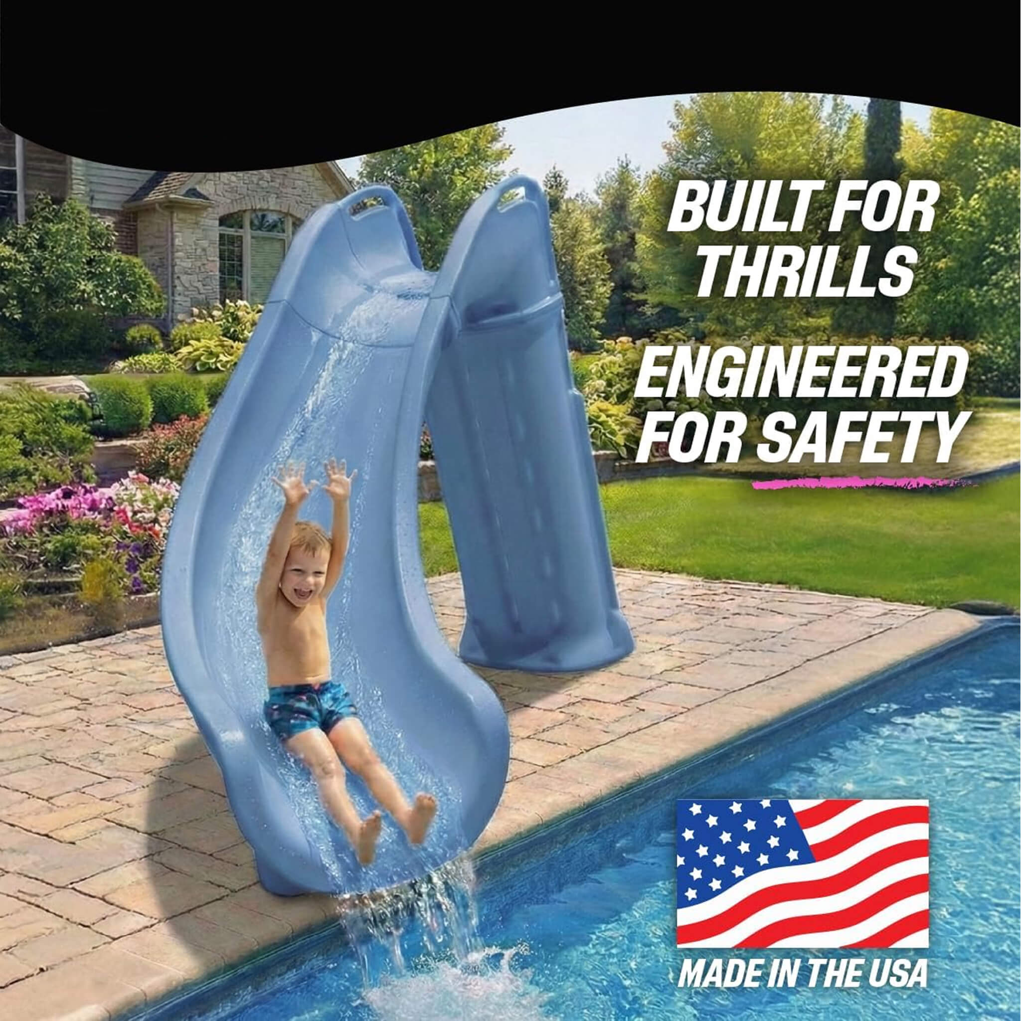 Heavy-Duty Commercial Reinforced Leak-Proof Waterslide With Handrails (SAK93157)