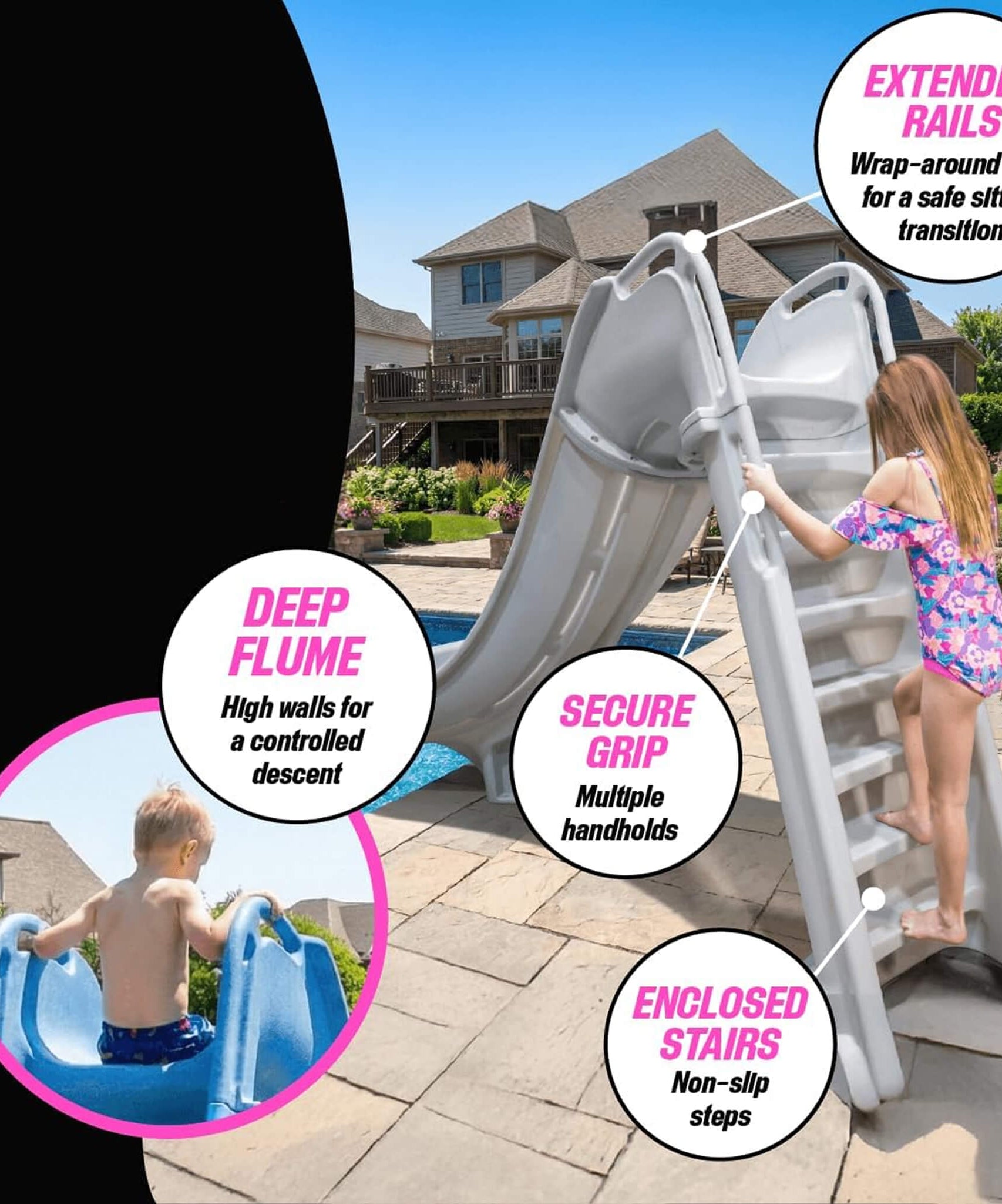 Heavy-Duty Commercial Reinforced Leak-Proof Waterslide With Handrails (SAK93157)