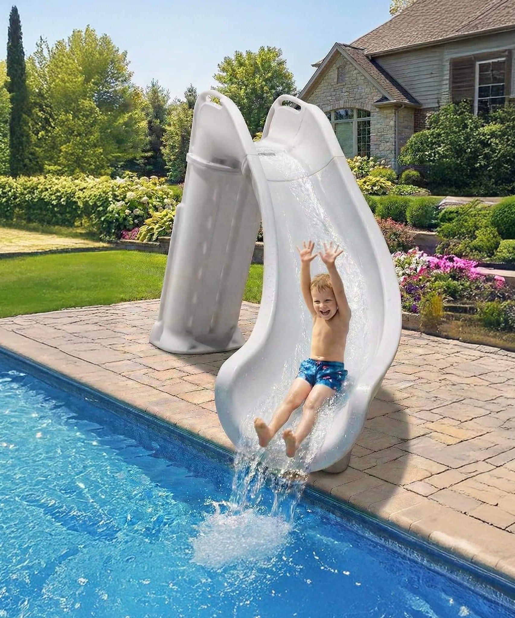 Heavy-Duty Commercial Reinforced Leak-Proof Waterslide With Handrails (SAK93157)