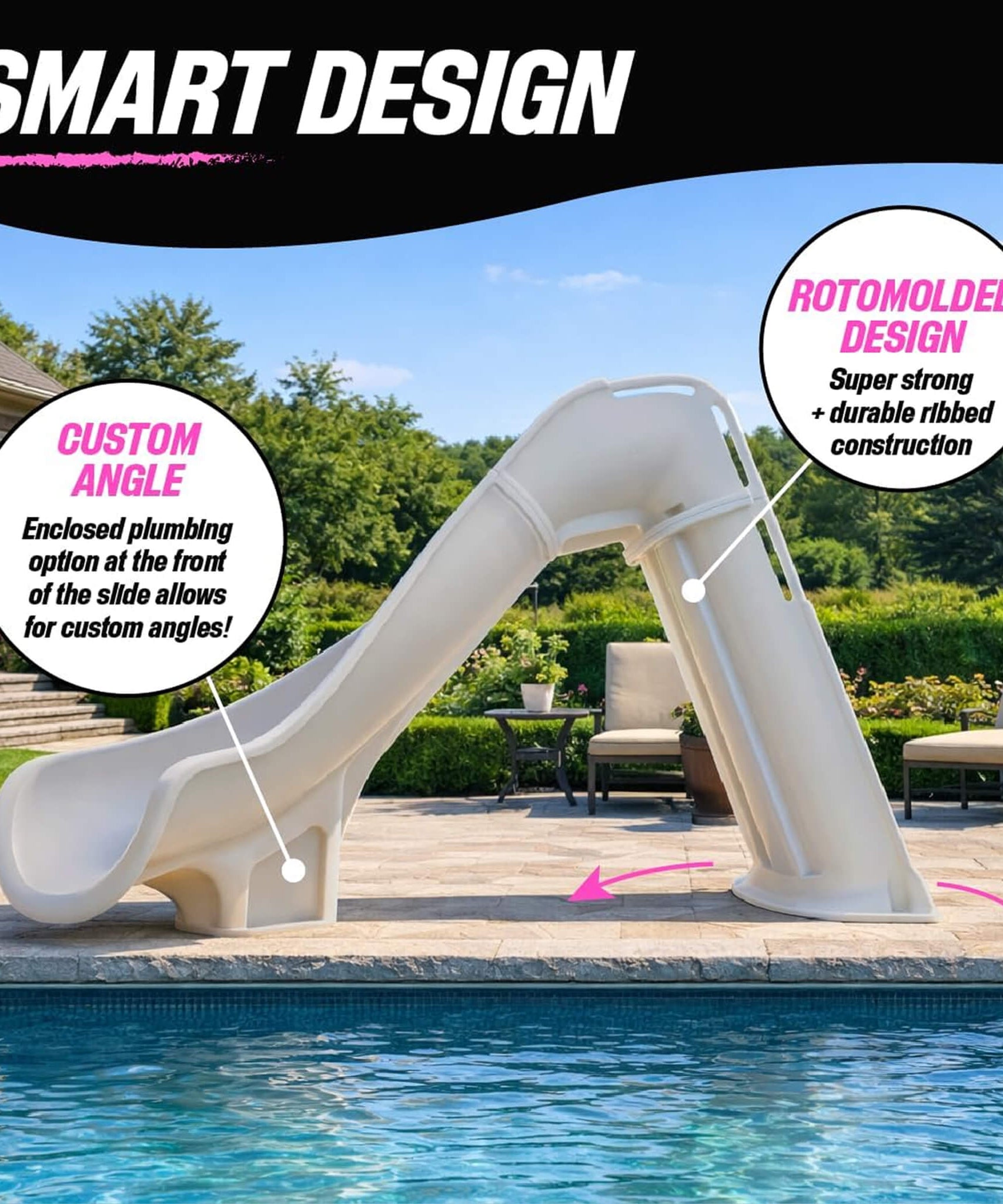 Heavy-Duty Commercial Reinforced Leak-Proof Waterslide With Handrails (SAK93157)