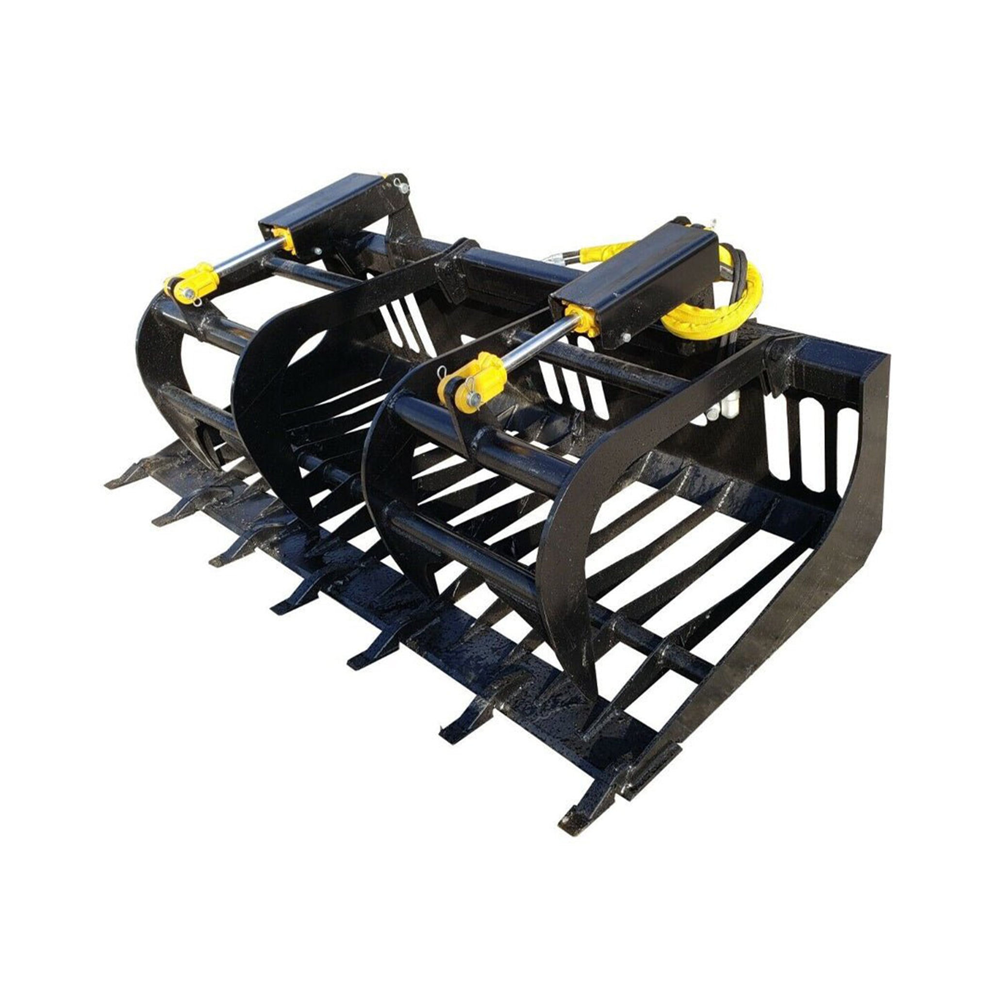 Heavy-Duty Rock Grapple Skidsteer Attachment With Universal Quick Attach, 78-Inch (SAK16483)
