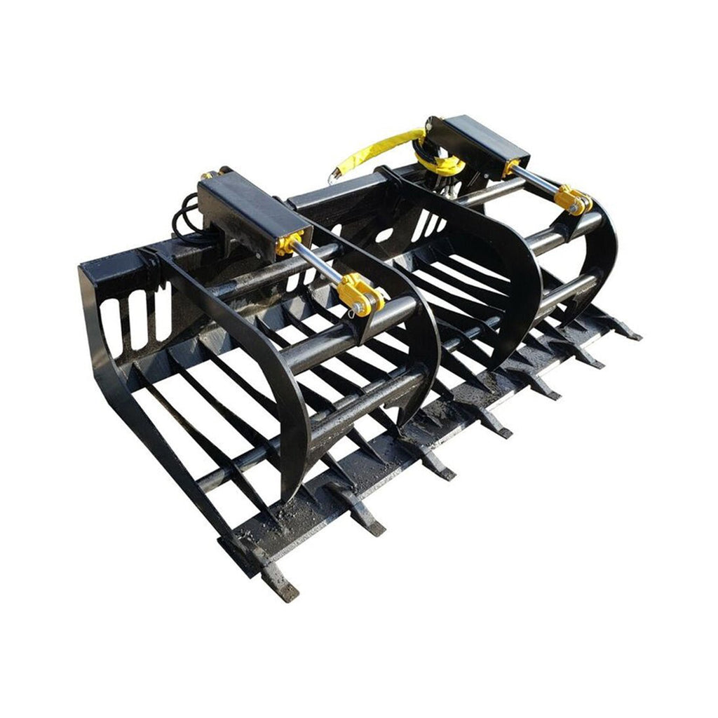 Heavy-Duty Rock Grapple Skidsteer Attachment With Universal Quick Attach, 78-Inch (SAK16483)